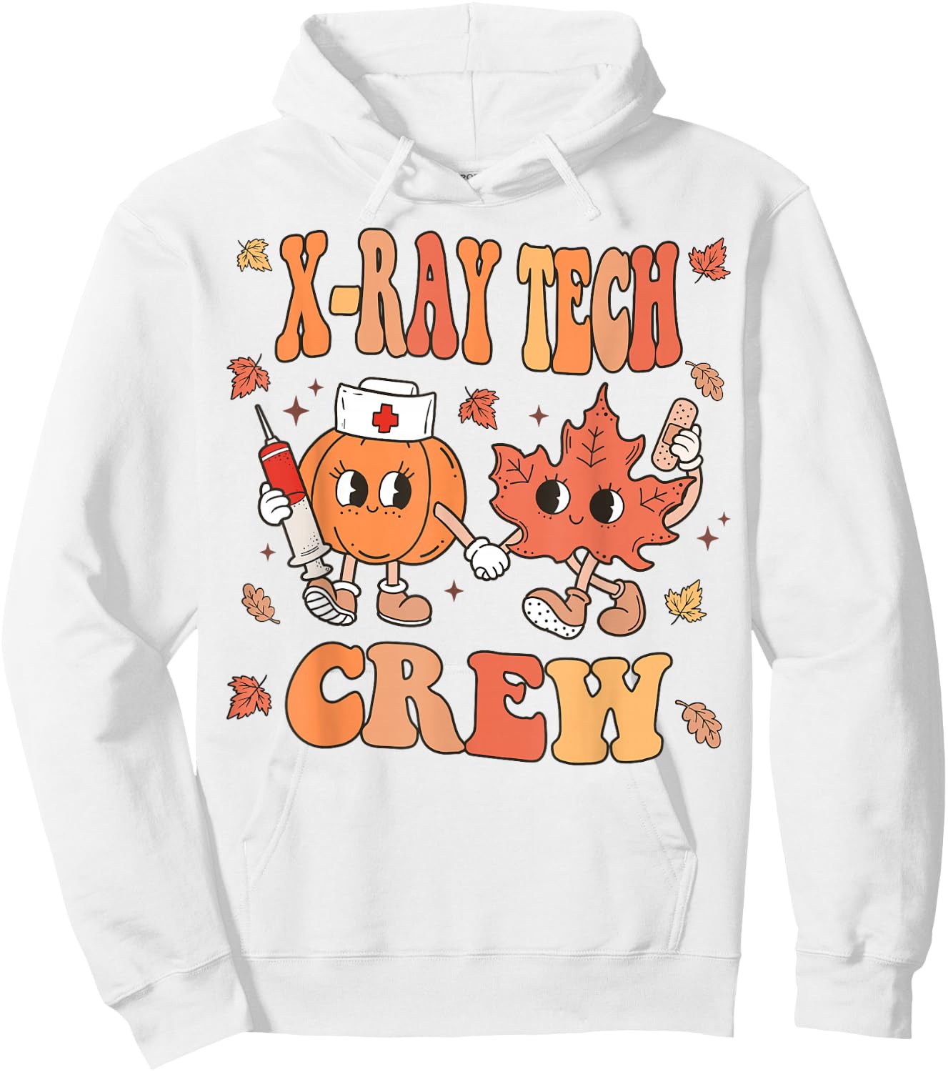 Retro Fall X-Ray Tech Crew Thanksgiving X-Ray Technologist Hoodie - Hoodie | White