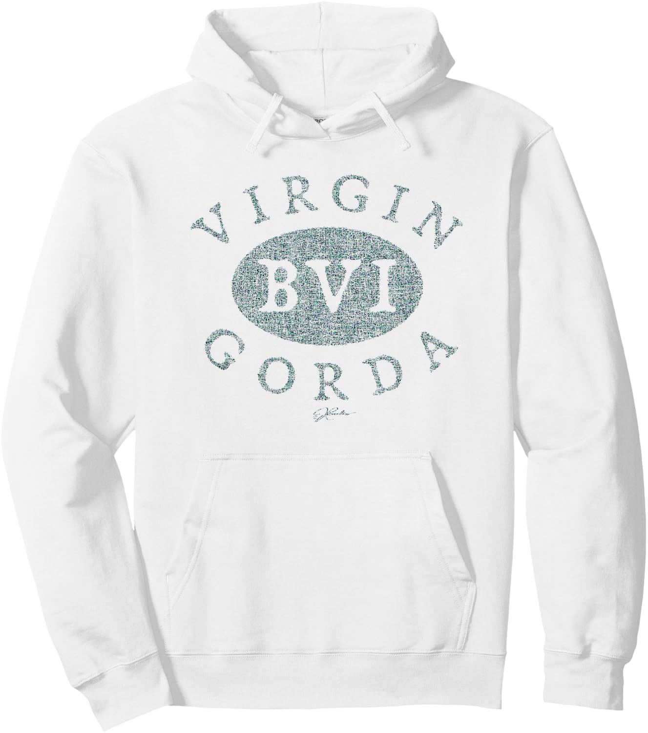 JCombs: Virgin Gorda, BVI (Distressed) Hoodie - Hoodie | White