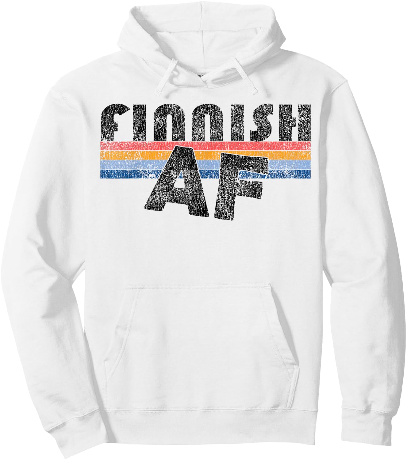 Vintage Style Finnish AF T Shirt Finland Gag Gift Hoodie - Hoodie | White