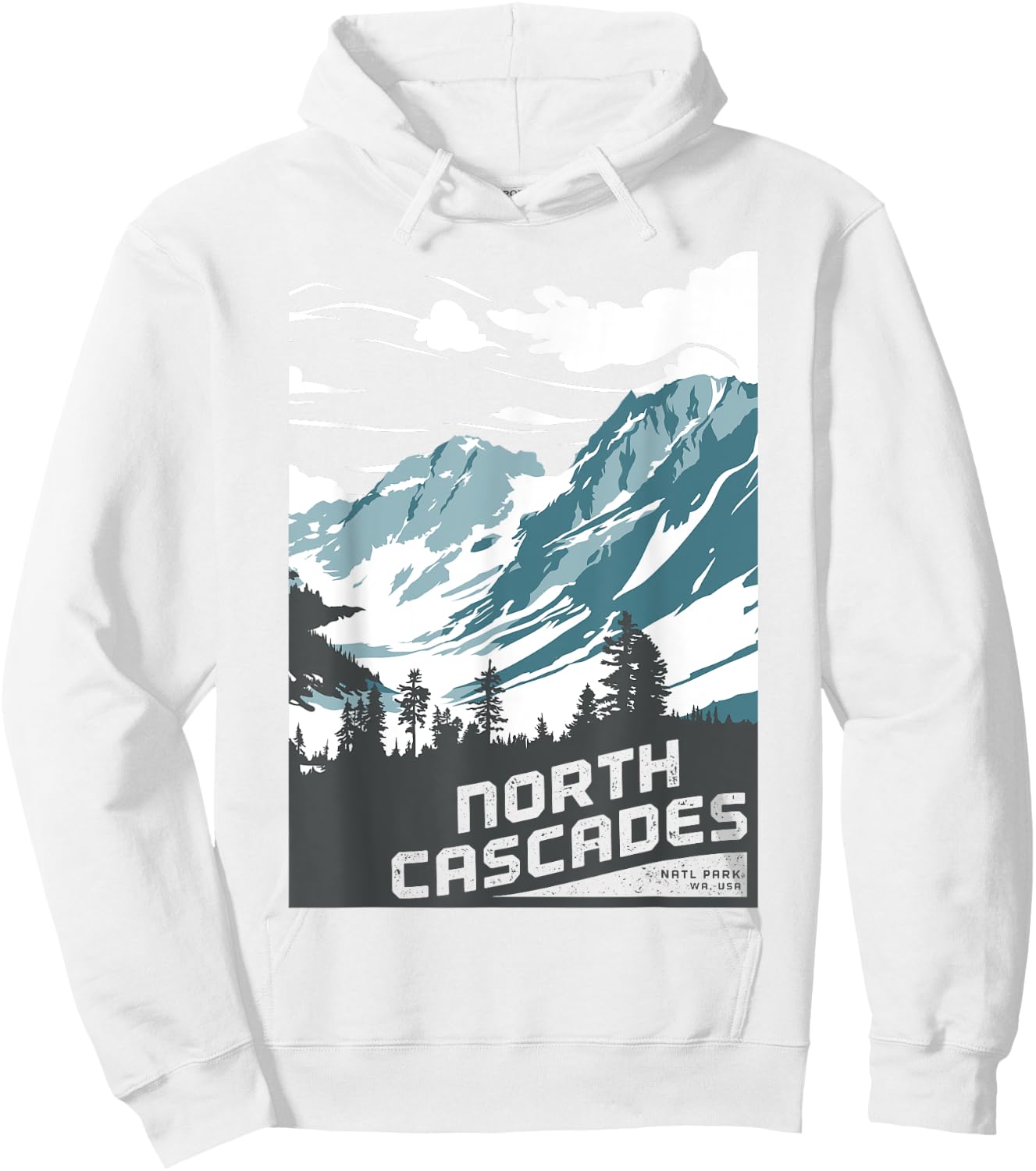 North Cascades National Park T shirt Washington Vintage Gift Hoodie - Hoodie | White