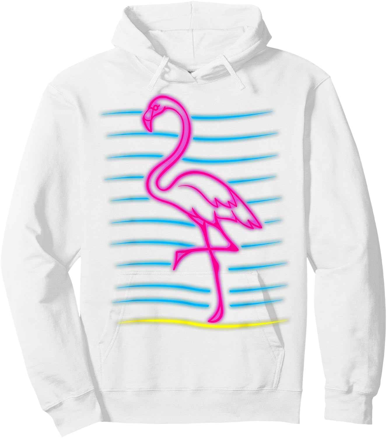 80's Retro Pink Flamingo Bird Shirt | Bird Lover Gift Hoodie - Hoodie | White