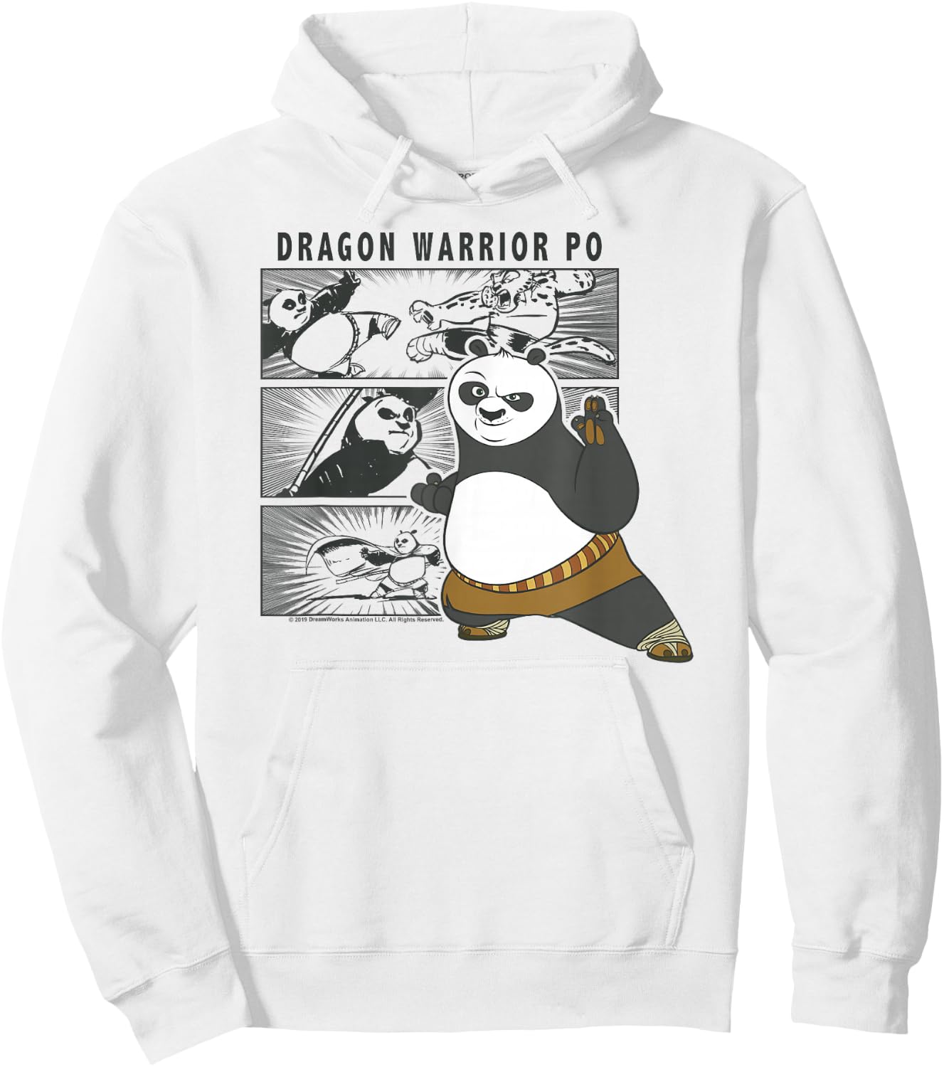 Kung Fu Panda Dragon Warrior Po Comic Panel Portrait Hoodie - Hoodie | White