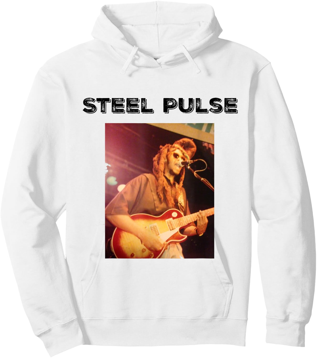 STEEL PULSE REGGAE CONCERT SHIRT David Hinds Guitar Hoodie - Hoodie | White