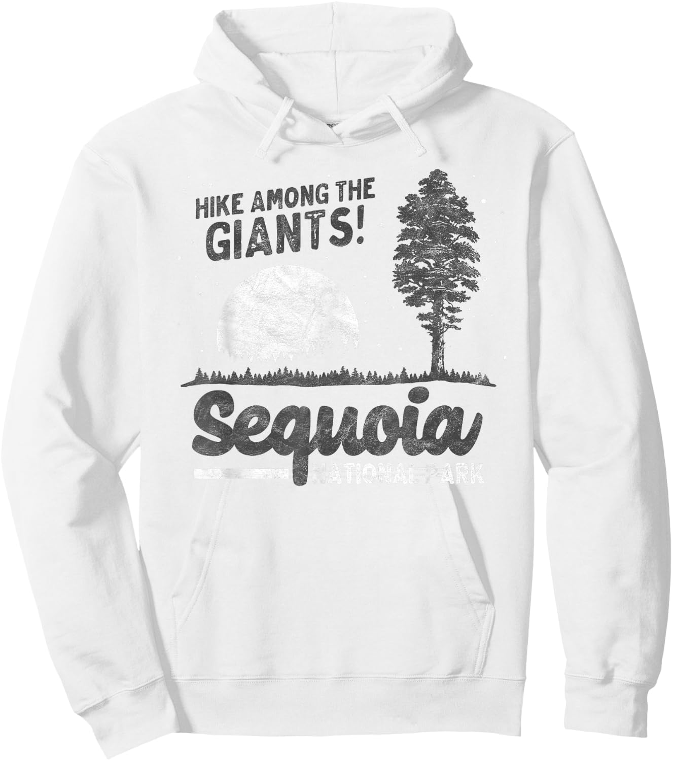 Sequoia National Park Hike with Giants! Retro 80s Tree Hoodie - Hoodie | White