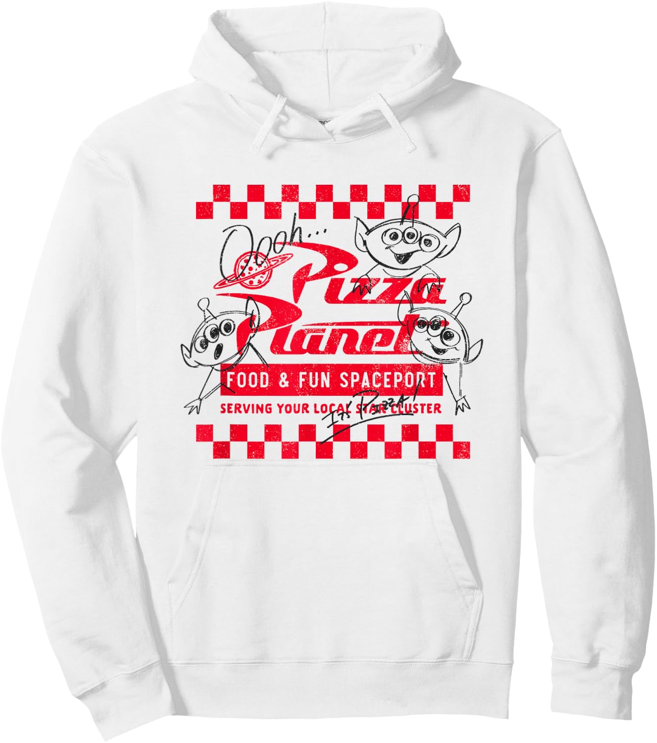 Disney Pixar Toy Story Pizza Planet Food & Fun Retro Logo Hoodie - Hoodie | White