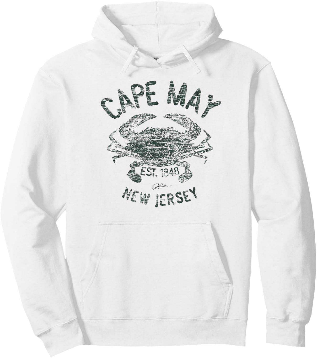 JCombs: Cape May, NJ, Est. 1848, Blue Crab Hoodie - Hoodie | White