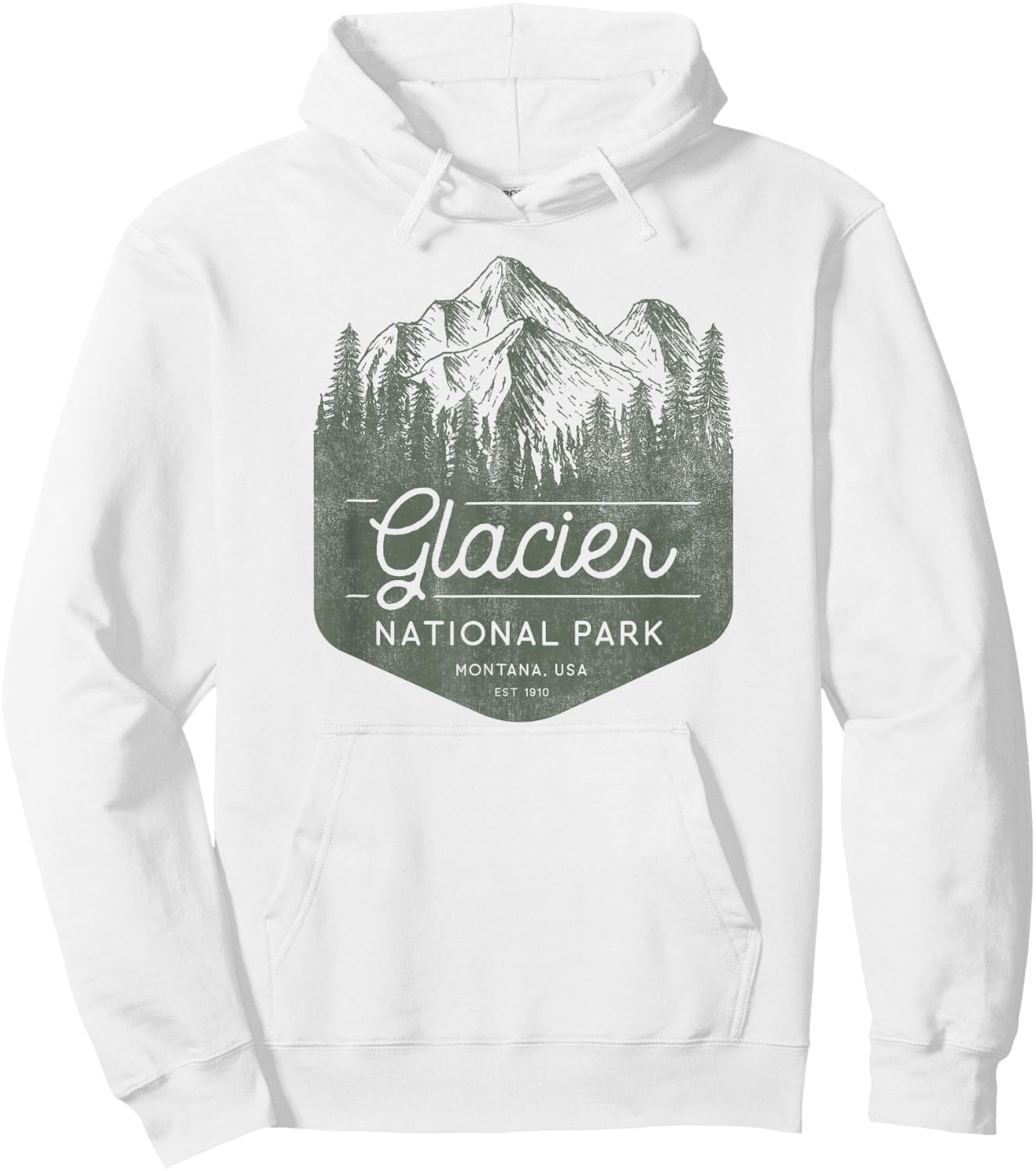 Glacier National Park Shirt - Montana Hoodie - Hoodie | White