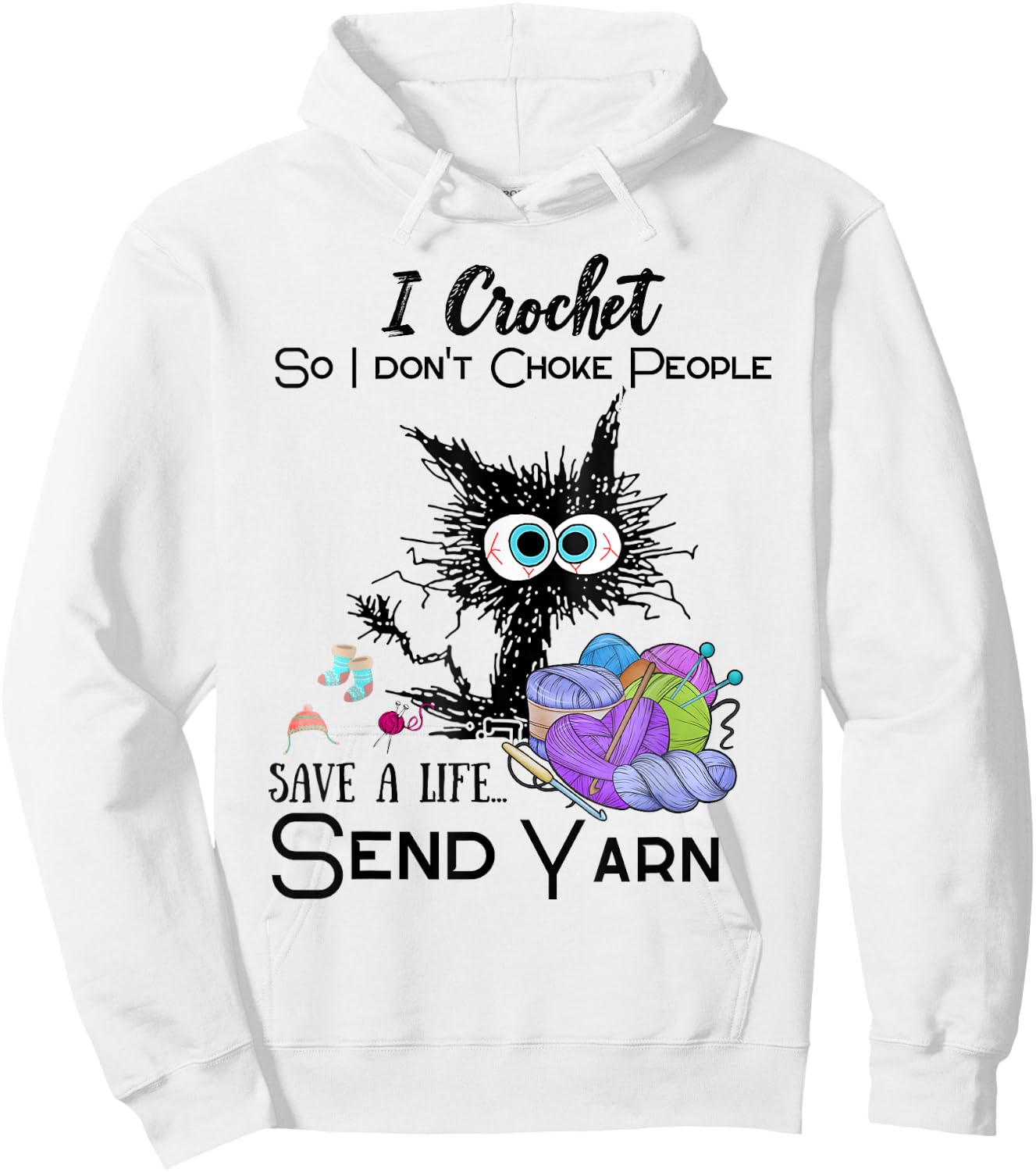 Crochet Save a Life Yarn Funny Design for Crafters Hoodie - Hoodie | White