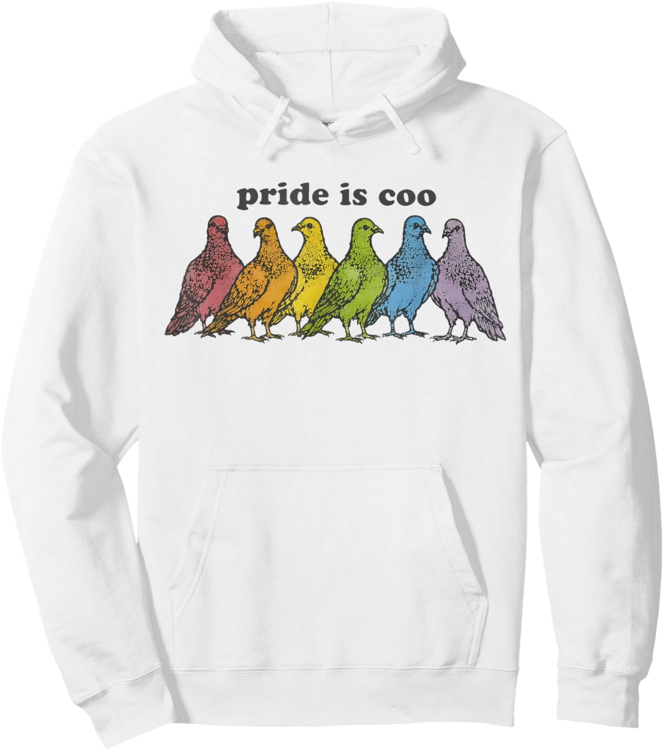 Cute Pigeon Pride is Coo LGBTQ Pride Month Gay Ally Equality Hoodie - Hoodie | White