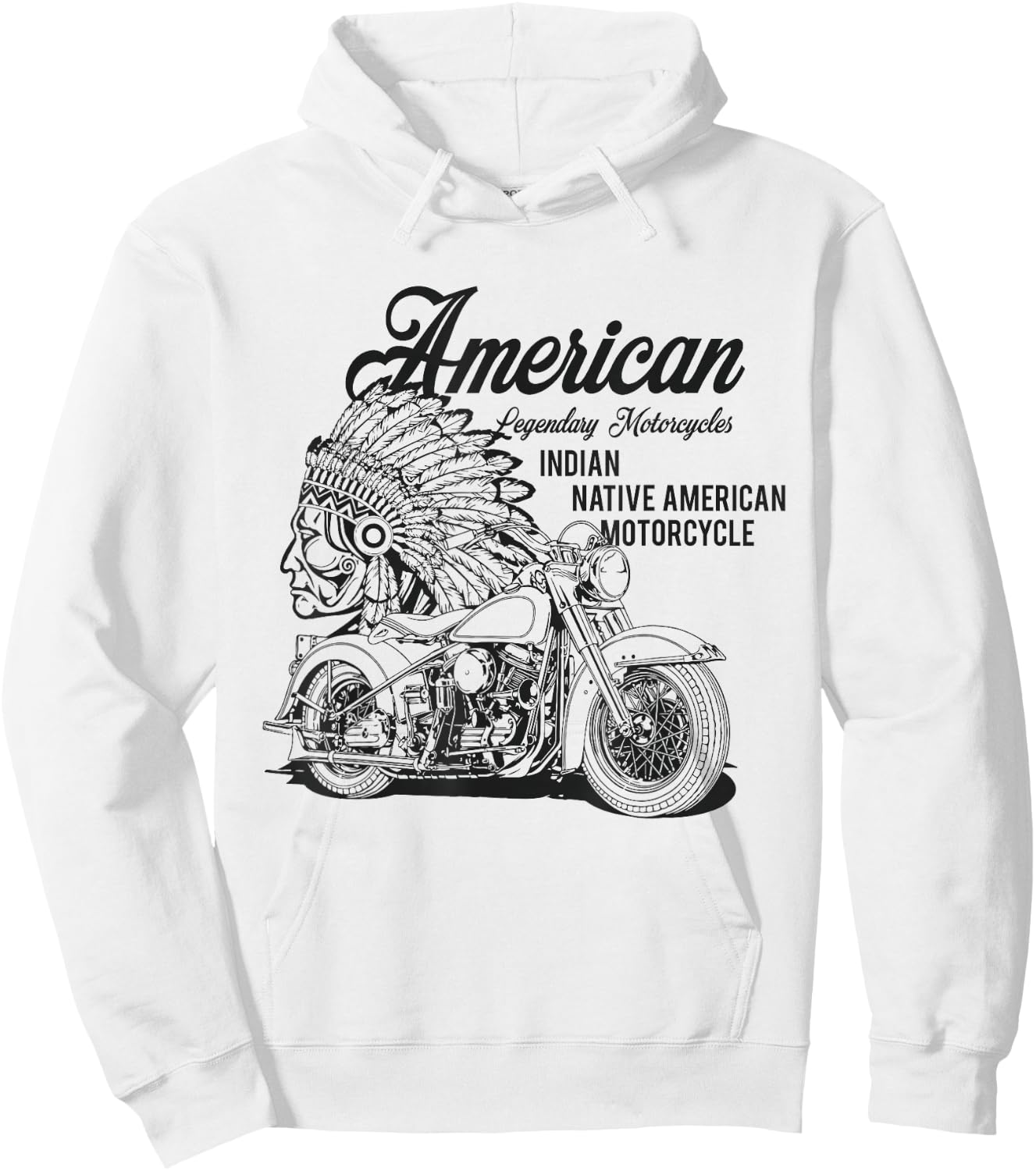 Indian Native American Motorcycle Bikers Gift Hoodie - Hoodie | White