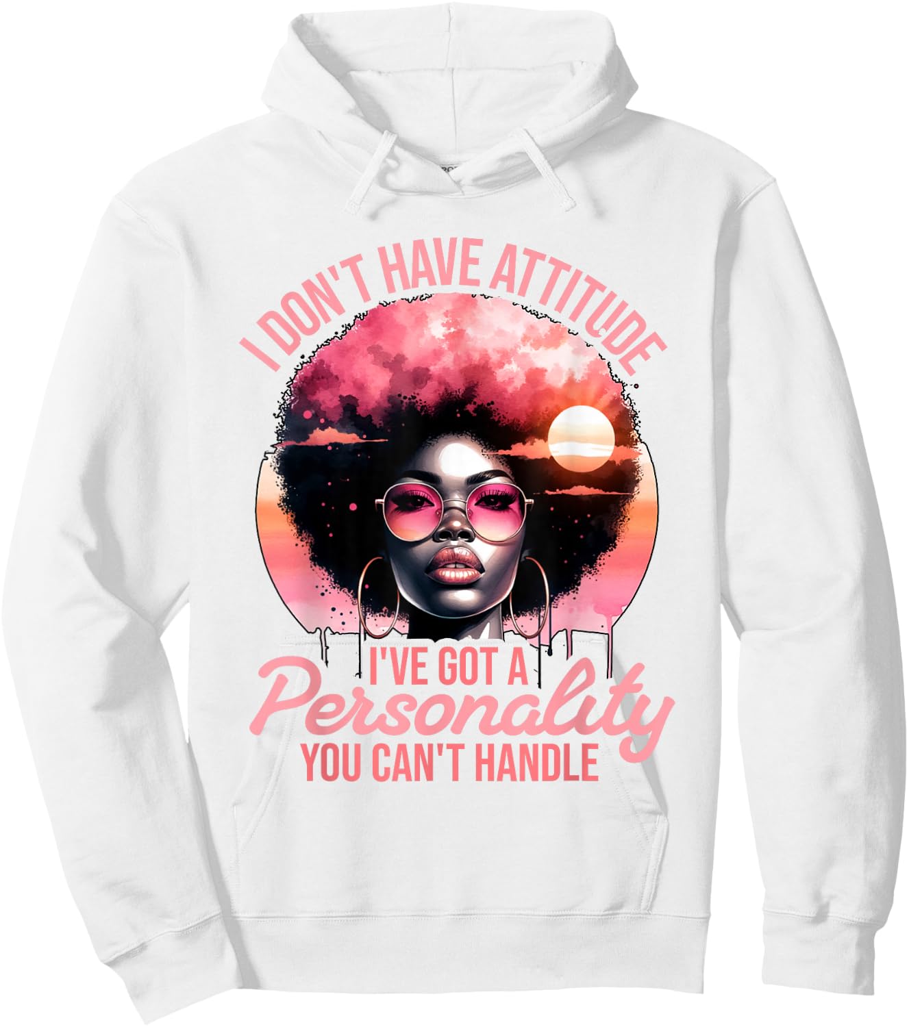 Afro Women Black Pride African American Girl Women Melanin Hoodie - Hoodie | White