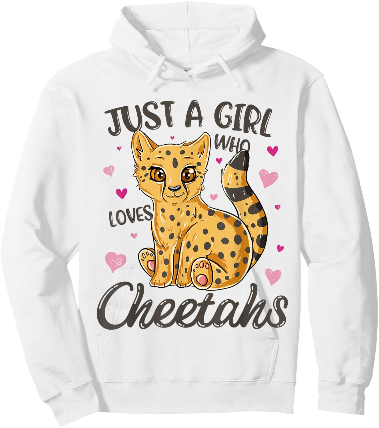 Just A Girl Who Loves Cheetahs Women Cheetah Cat Lover Hoodie - Hoodie | White