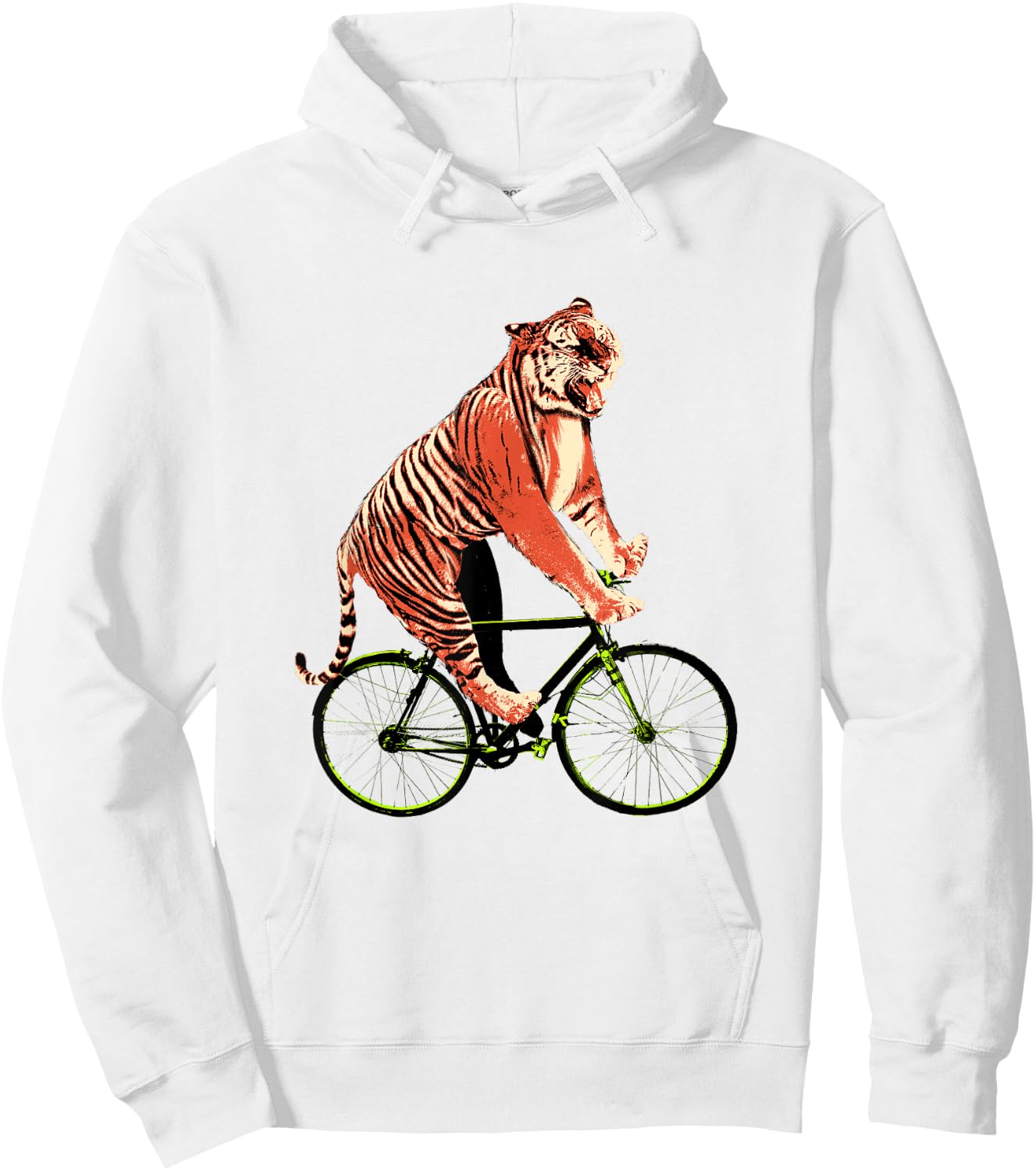 Tiger Riding Bicycle - Funny Tiger Gift a Cyclist Hoodie - Hoodie | White