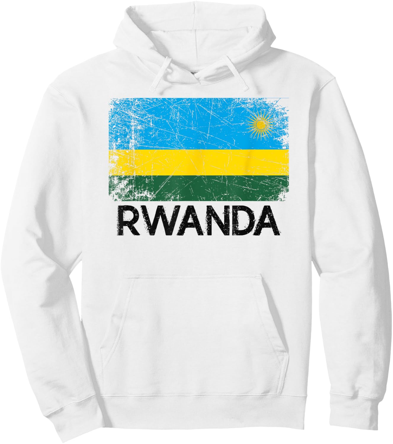Rwandan Flag | Vintage Made In Rwanda Gift Hoodie - Hoodie | White
