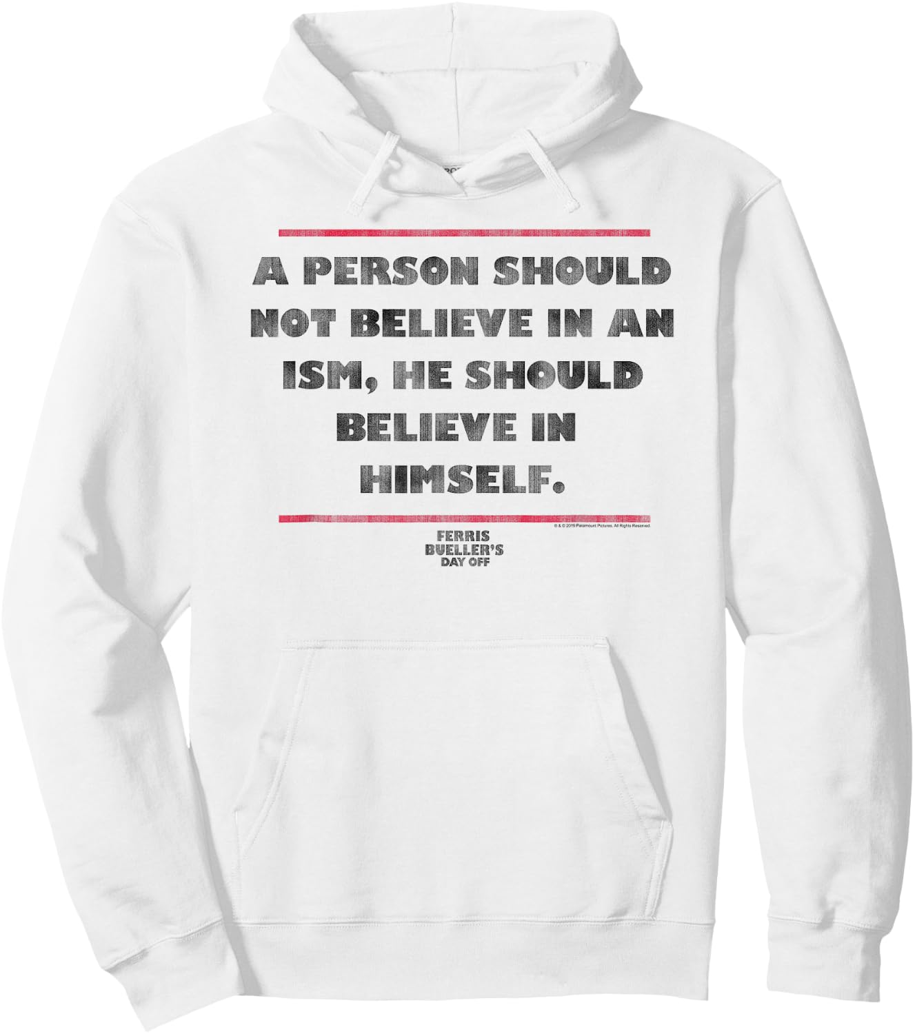 Ferris Bueller's Day Off Believe in Himself Quote Movie Hoodie - Hoodie | White