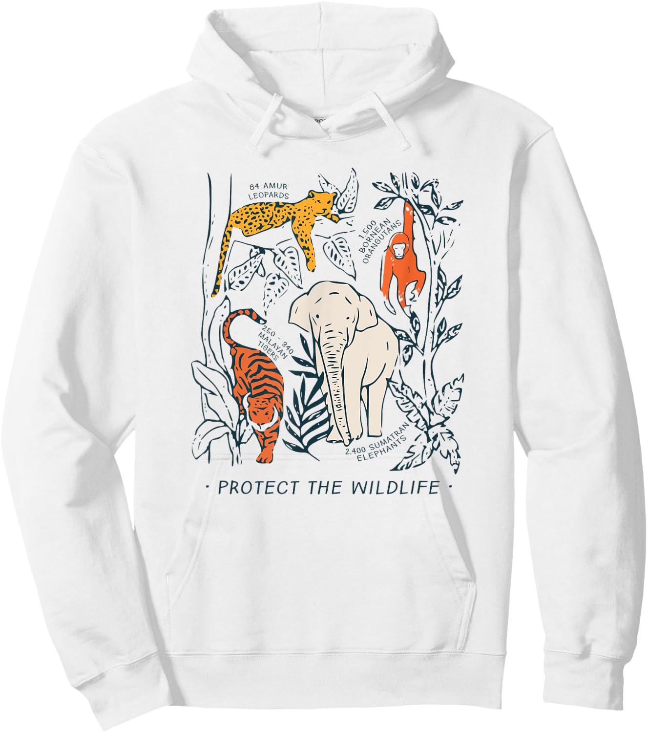 Protect The Wildlife Botanical Chart Shirt Endangered Animal Hoodie - Hoodie | White