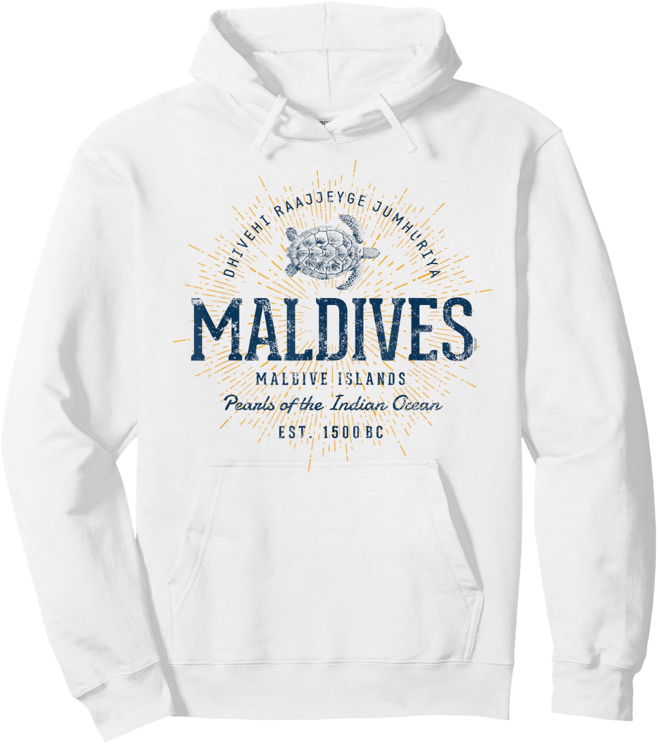 Vintage Maldives Retro Hoodie - Hoodie | White