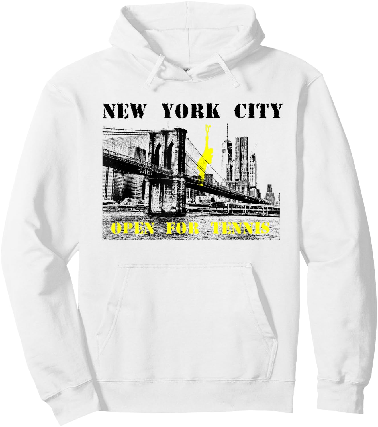 New York Open for Tennis | NYC Skyline Tennis Hoodie - Hoodie | White