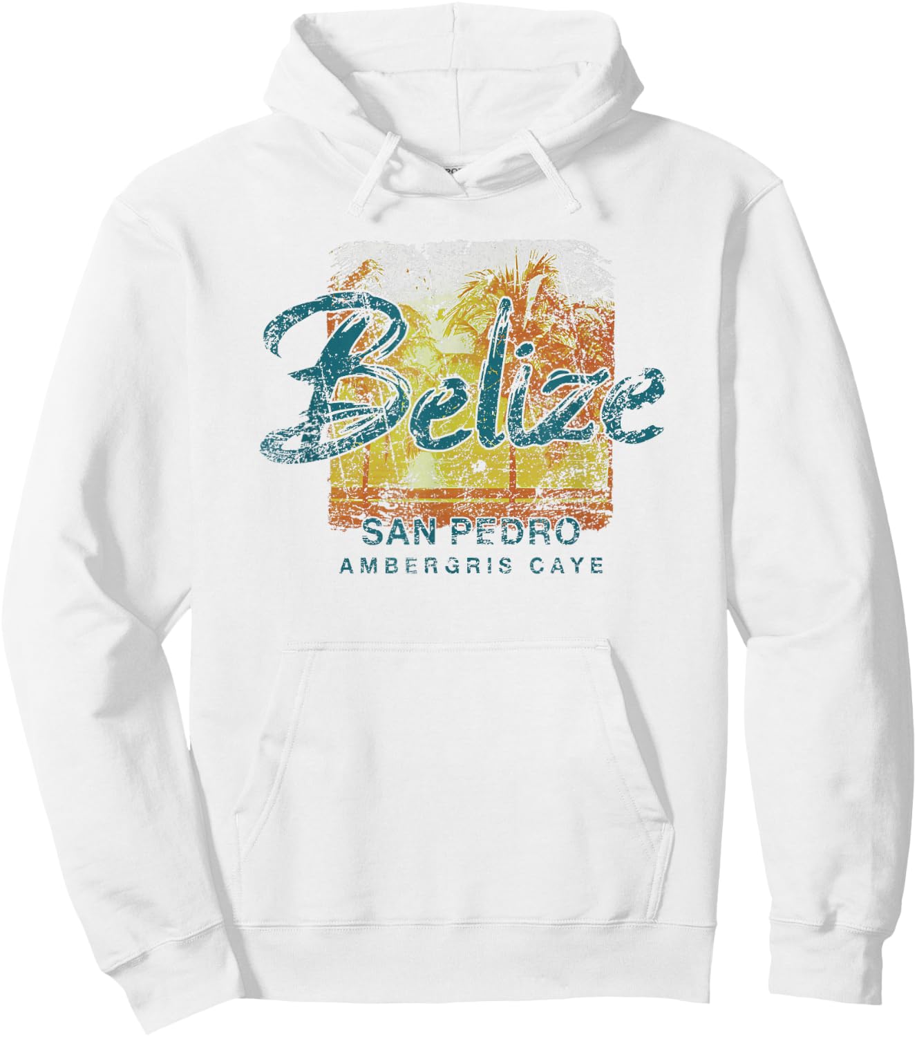 Belize Ambergris Caye San Pedro Vintage Hoodie - Hoodie | White