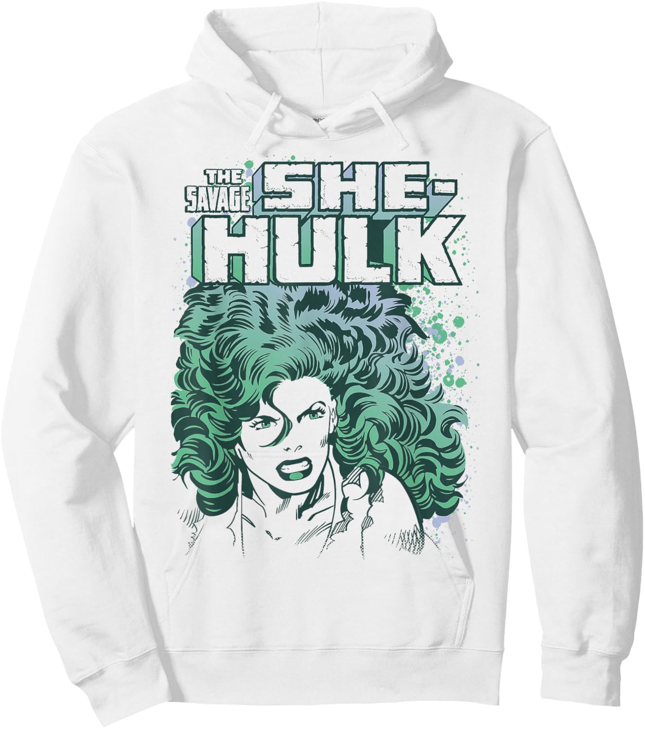 Marvel The Savage She-Hulk Colorful Retro Portrait Hoodie - Hoodie | White