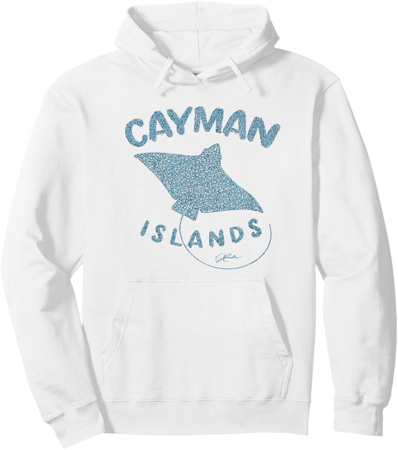 JCombs: Cayman Islands Spotted Eagle Ray (Distressed) Hoodie - Hoodie | White