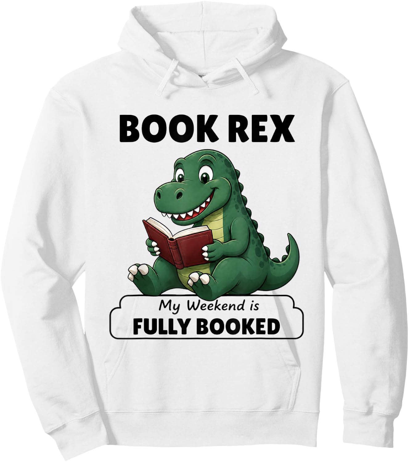Funny Reading Dinosaur Gift Book Lovers Hoodie - Hoodie | White