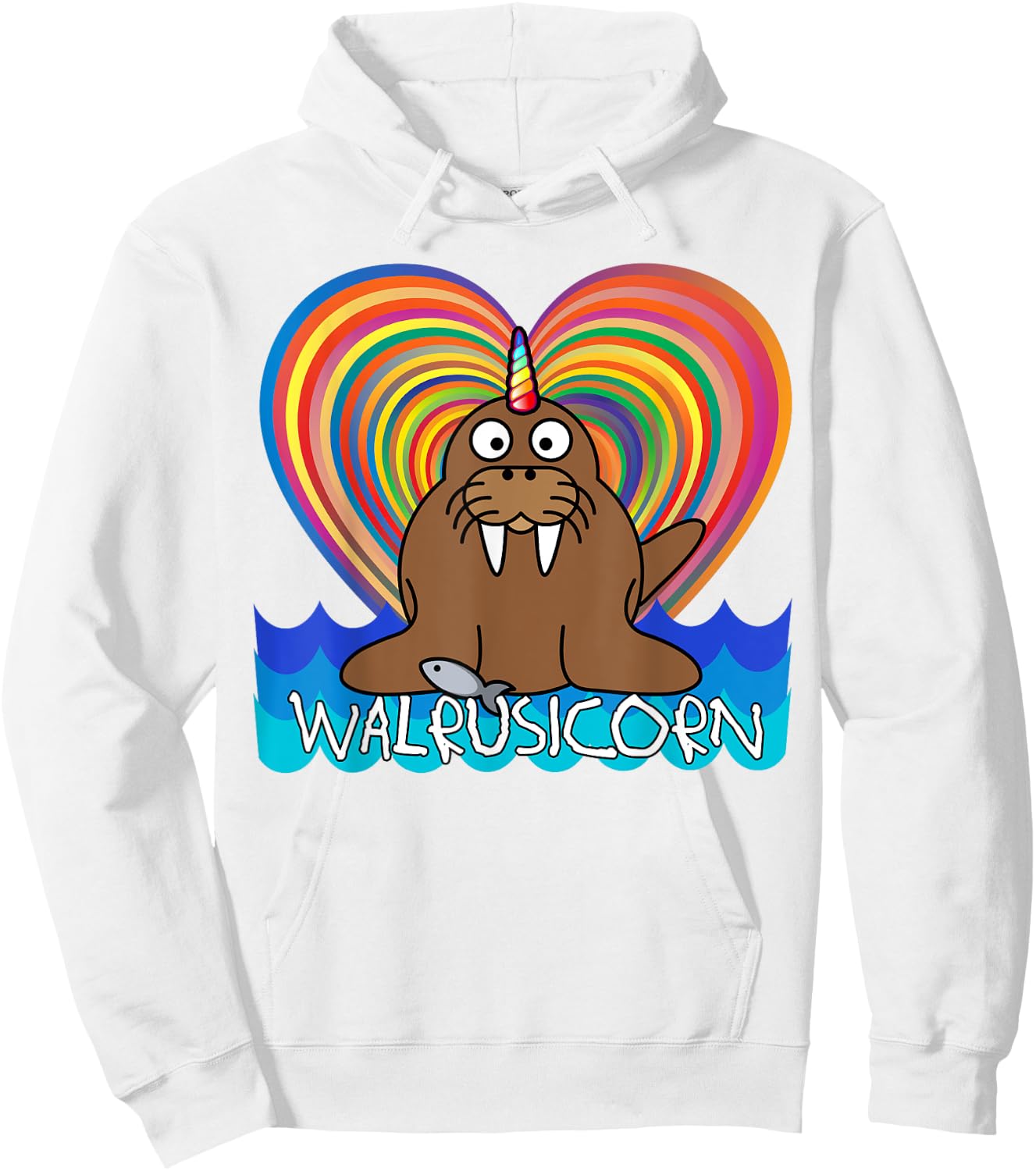 WALRUSICORN T Shirt Walrus Unicorn Hoodie - Hoodie | White