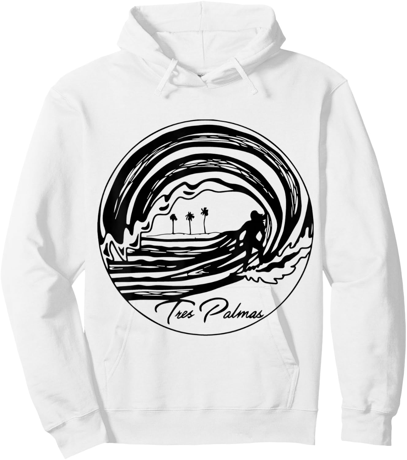 Tres Palmas Rincon Puerto Rico Men's Surfing T Shirt Hoodie - Hoodie | White