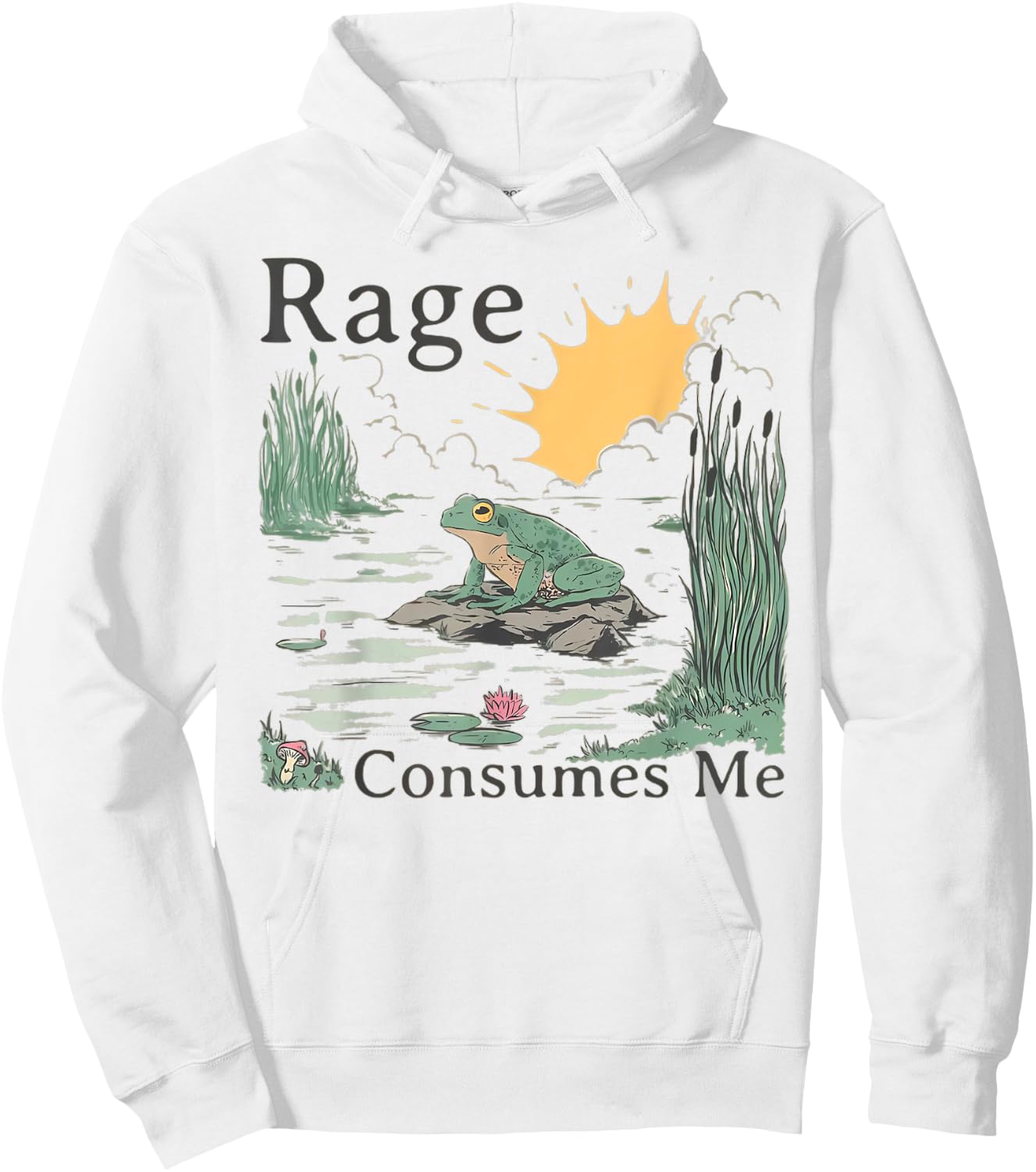 Rage Consumes Me Frog Frog Pond Hoodie - Hoodie | White
