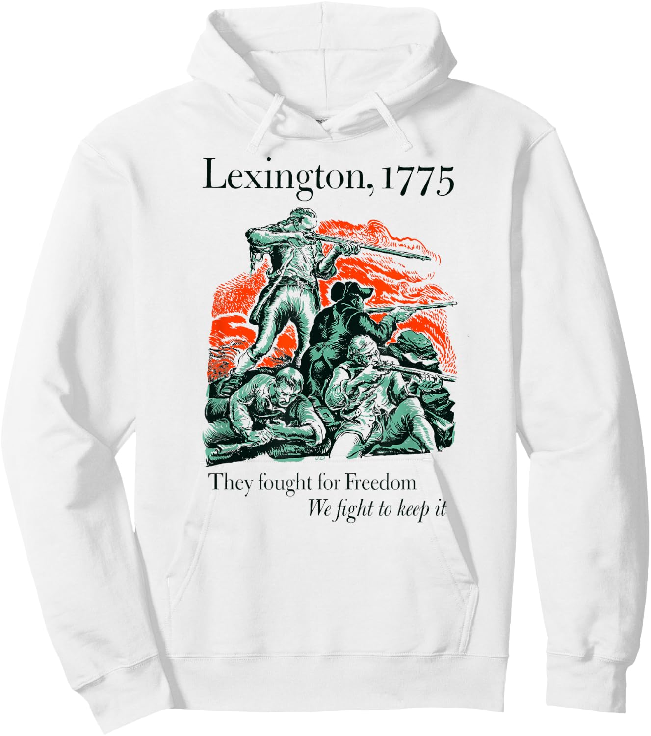 USA Patriotic Vintage Battle of Lexington Revolutionary War Hoodie - Hoodie | White