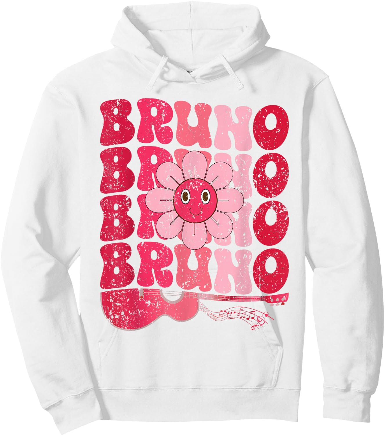 Vintage Bruno Personalized Name I Love Bruno Groovy Hoodie - Hoodie | White