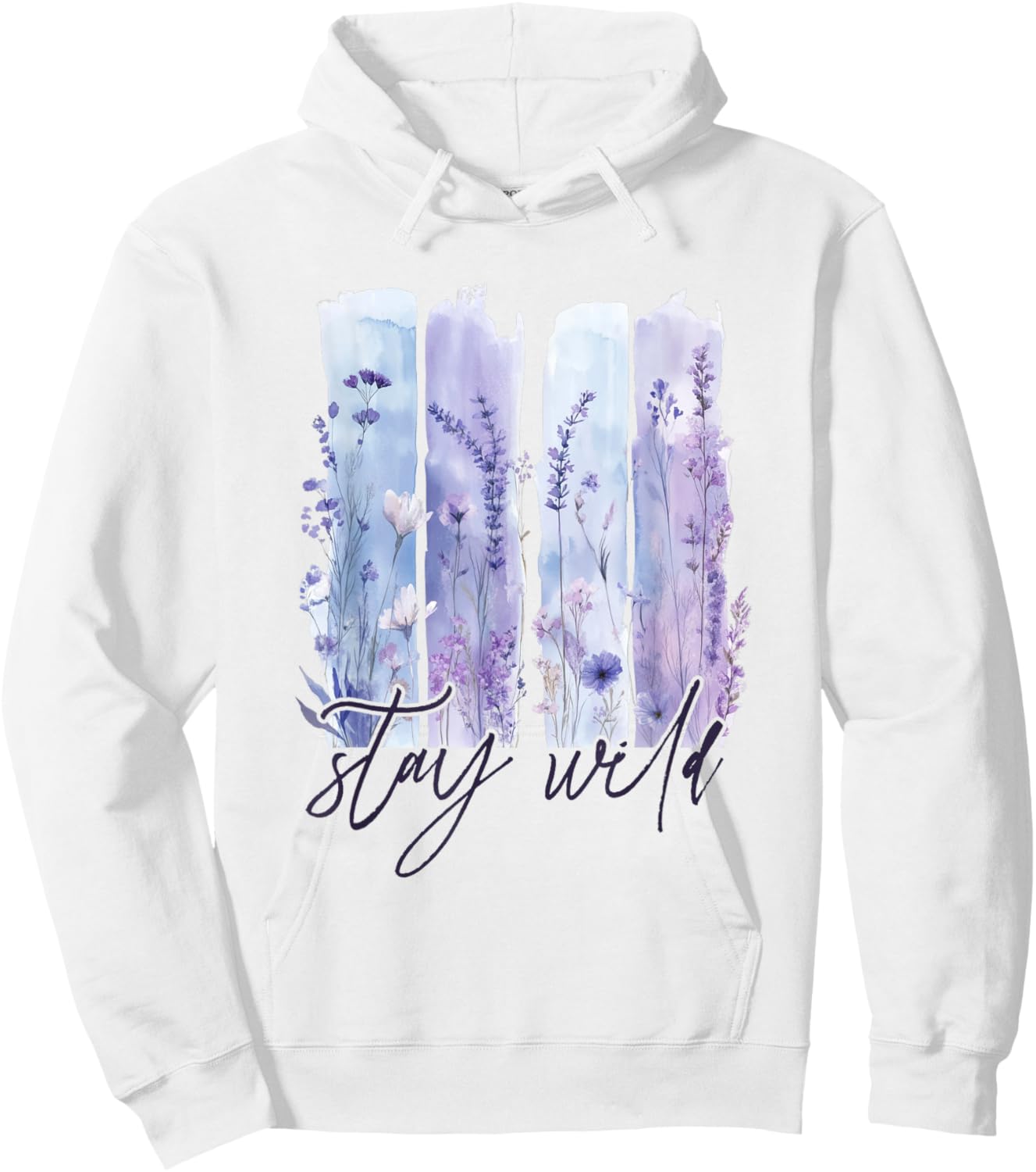 Stay Wild Coquette Brushstroke Summer Flower Wildflower Hoodie - Hoodie | White