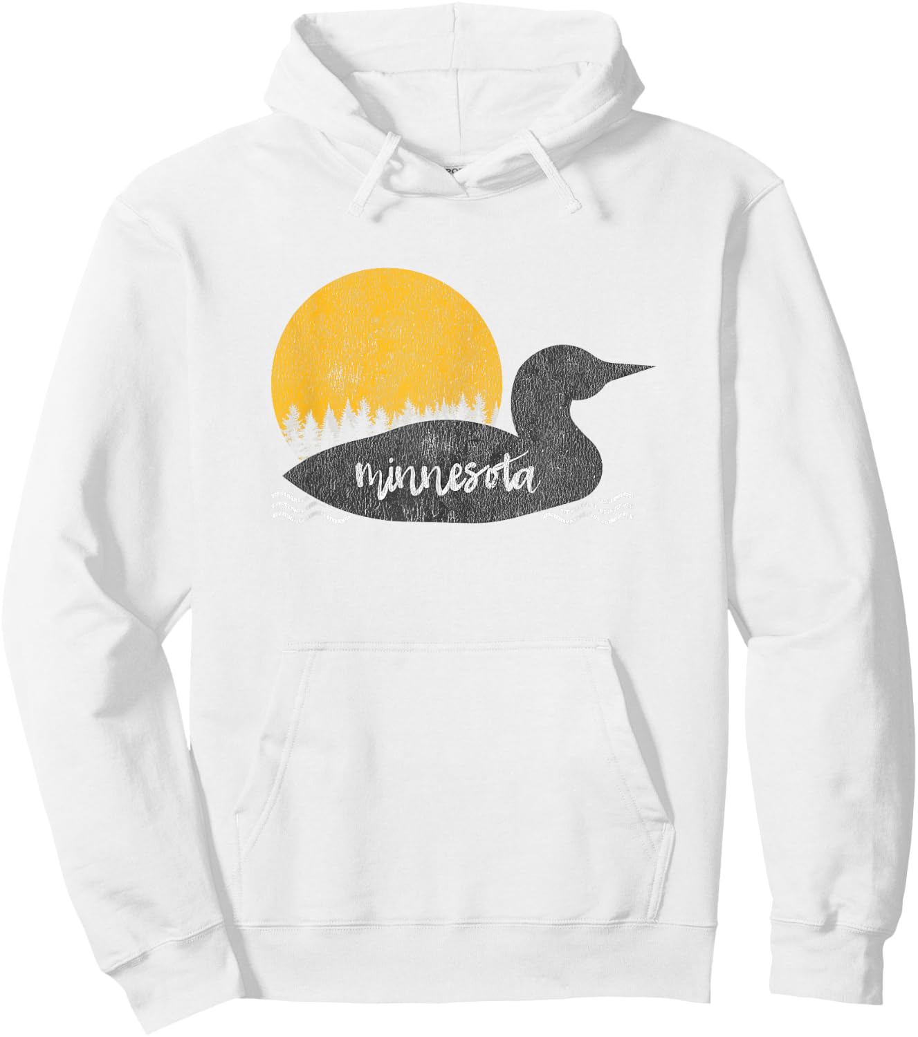Vintage Minnesota Minnesota State Bird Loon Gift Hoodie - Hoodie | White