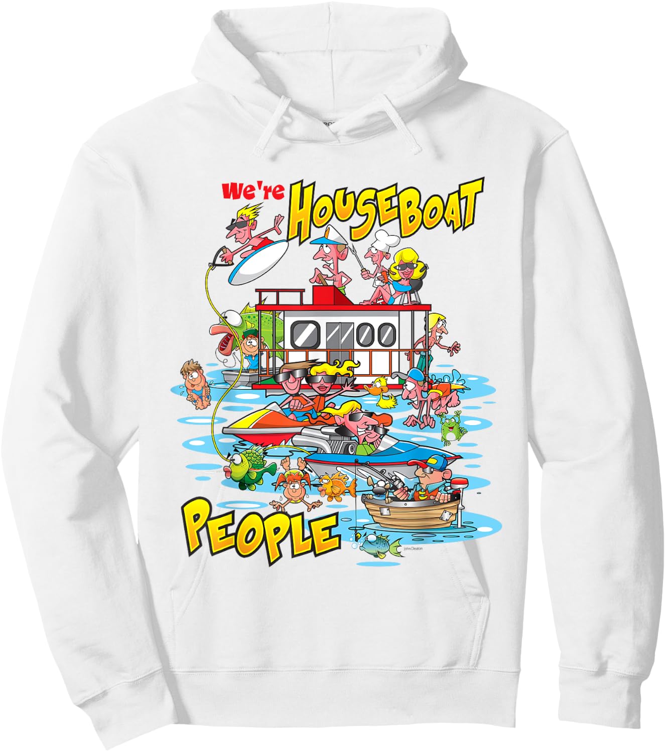 We Are Houseboat People Lake Lovers Fishing And Swimming Hoodie - Hoodie | White