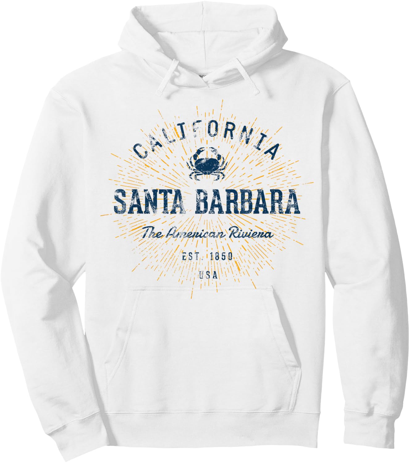 Vintage Santa Barbara Retro Hoodie - Hoodie | White