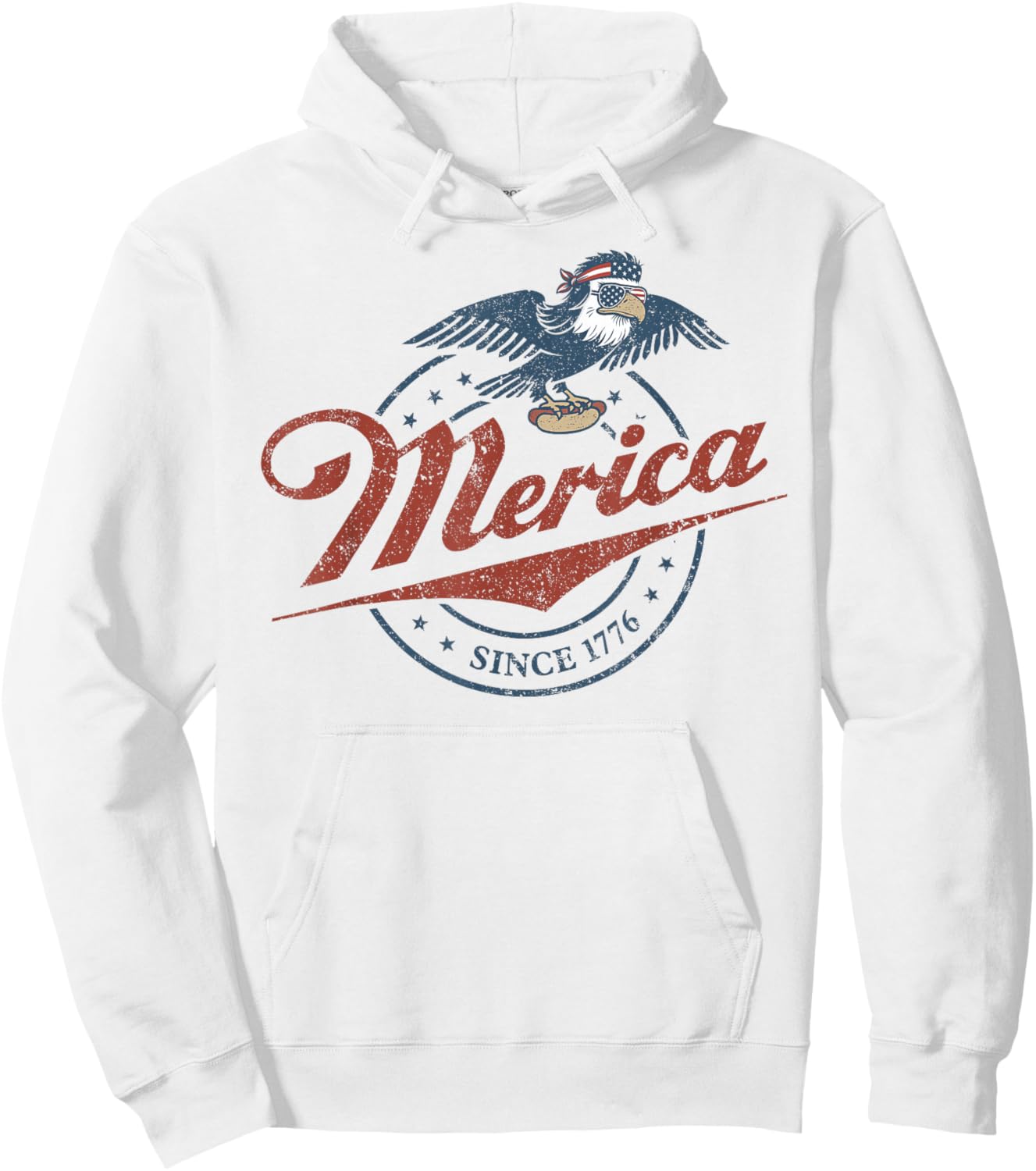Merica Since 1776 Vintage Hoodie - Hoodie | White