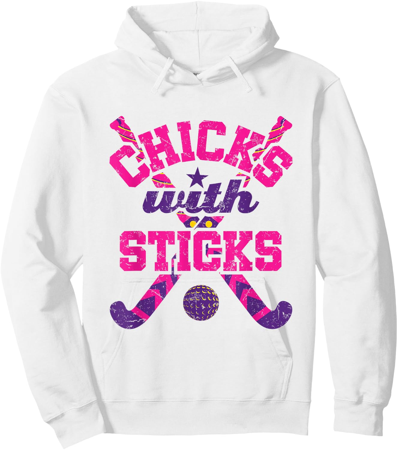 Chicks with Sticks Field Hockey Hoodie - Hoodie | White