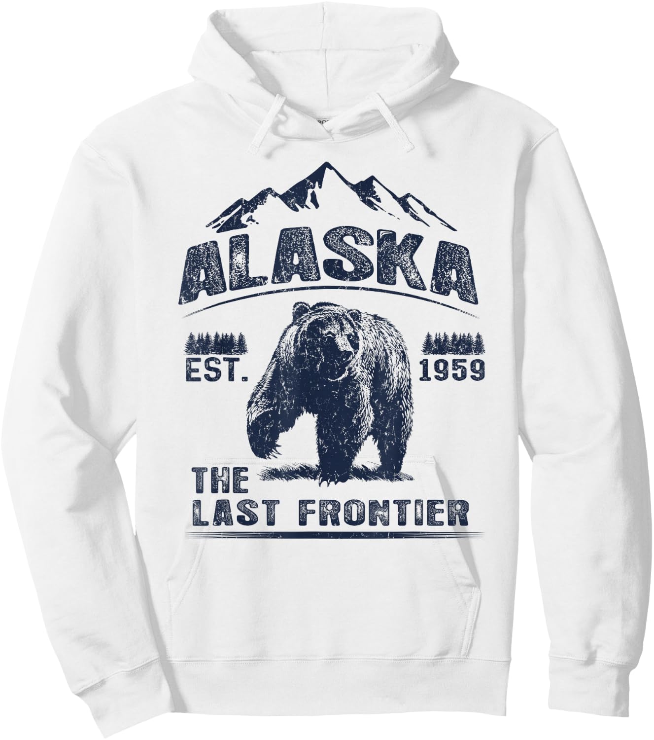 Bear Alaska The Last Frontier Hoodie - Hoodie | White