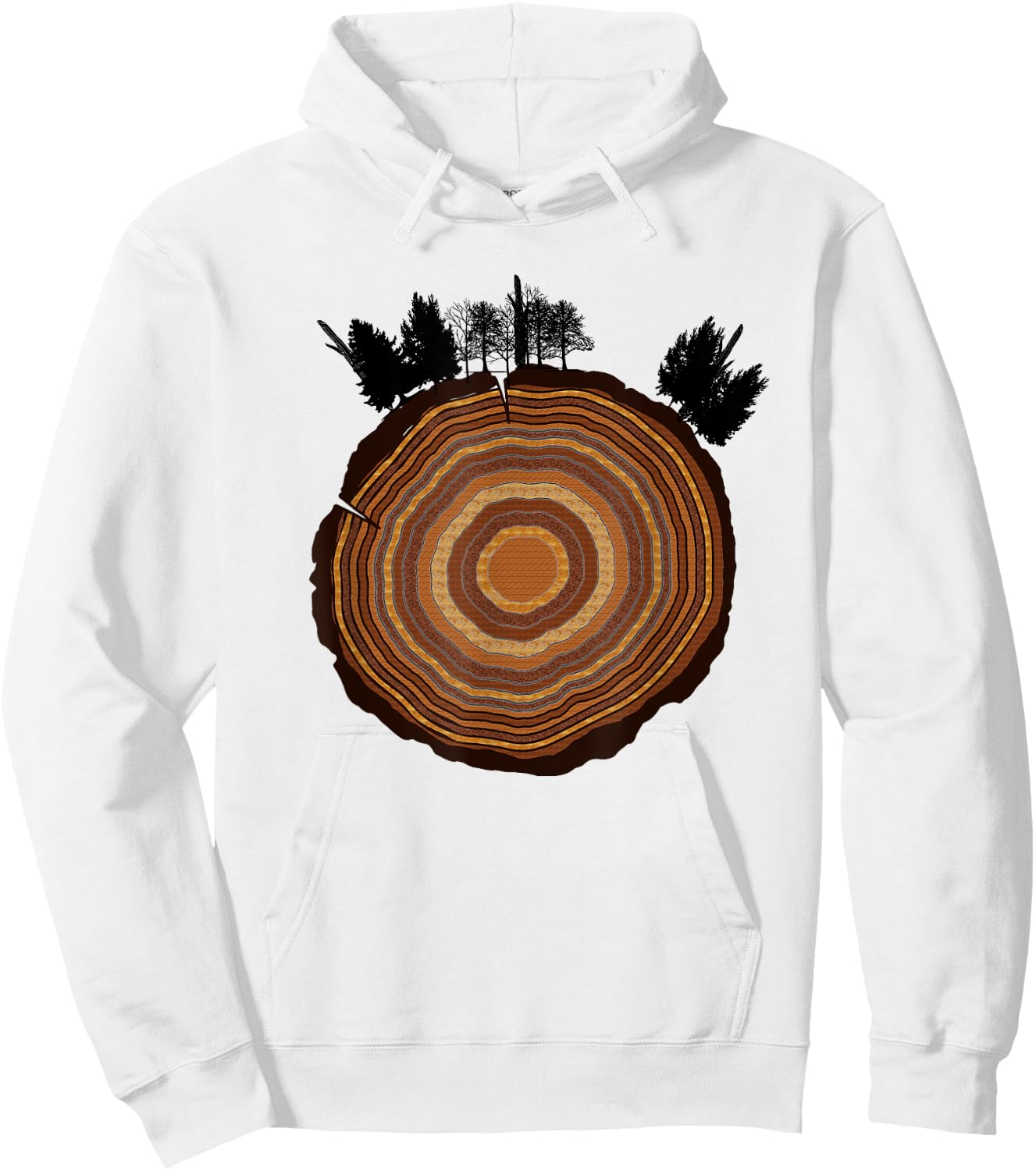 Tree Slice Woods Thicket Tree Rings Hoodie - Hoodie | White