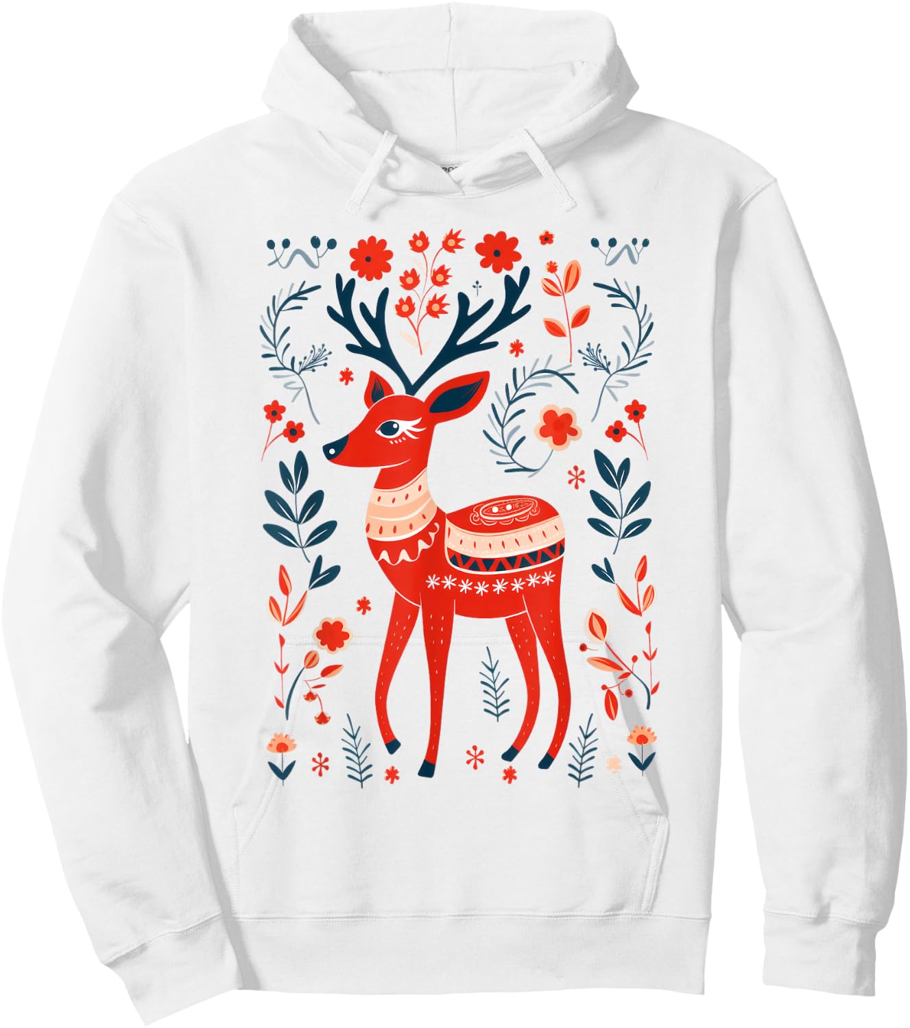 Boho Scandinavian Deer Matching Family Christmas Hoodie - Hoodie | White