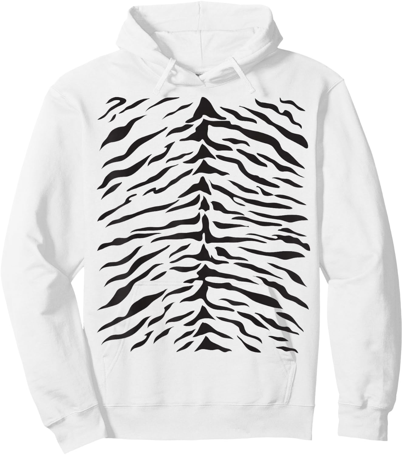 White Tiger Print Cute Costume Idea Stripes Pattern Hoodie - Hoodie | White