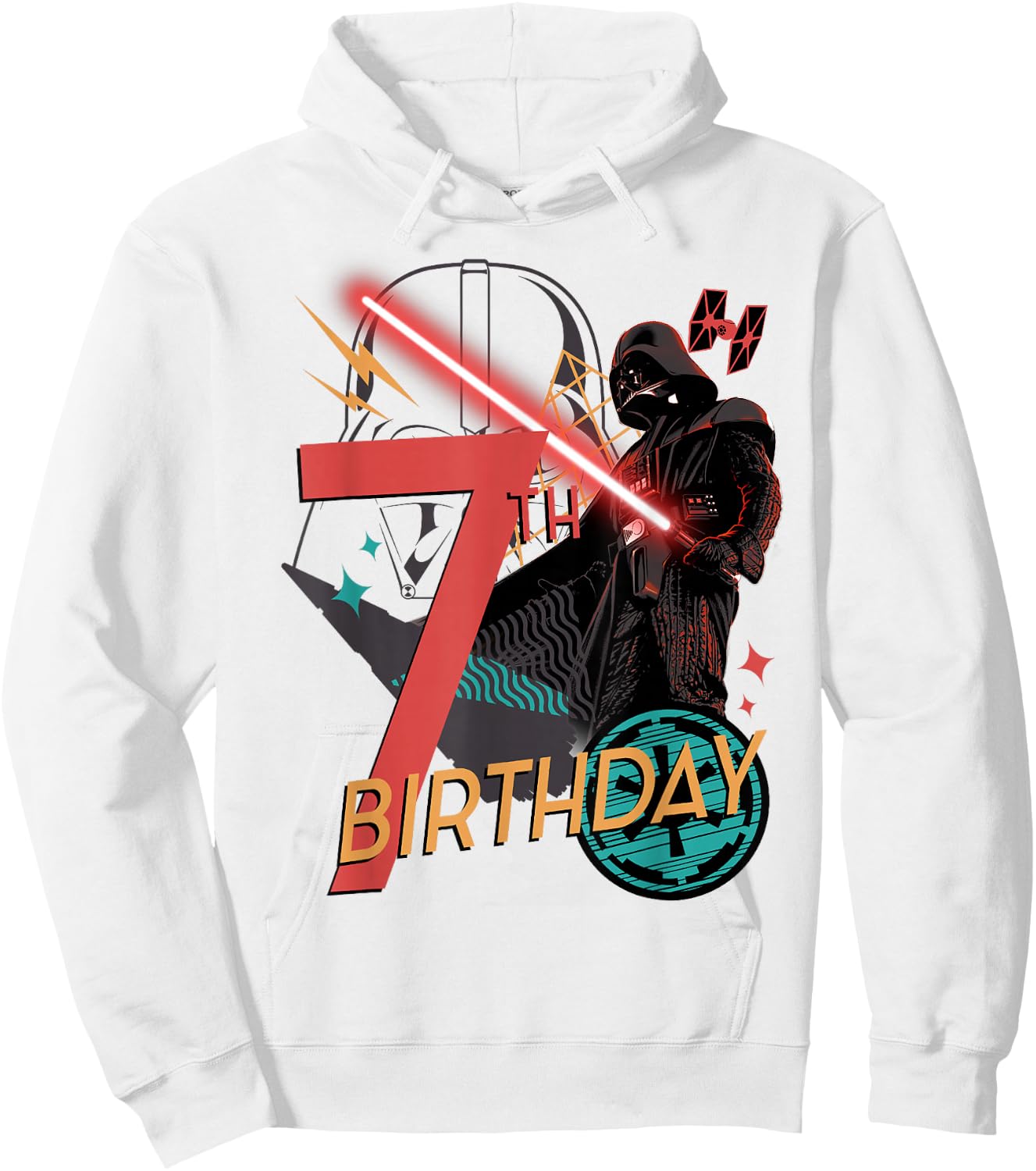 Star Wars Darth Vader 7th Birthday Abstract Background Hoodie - Hoodie | White