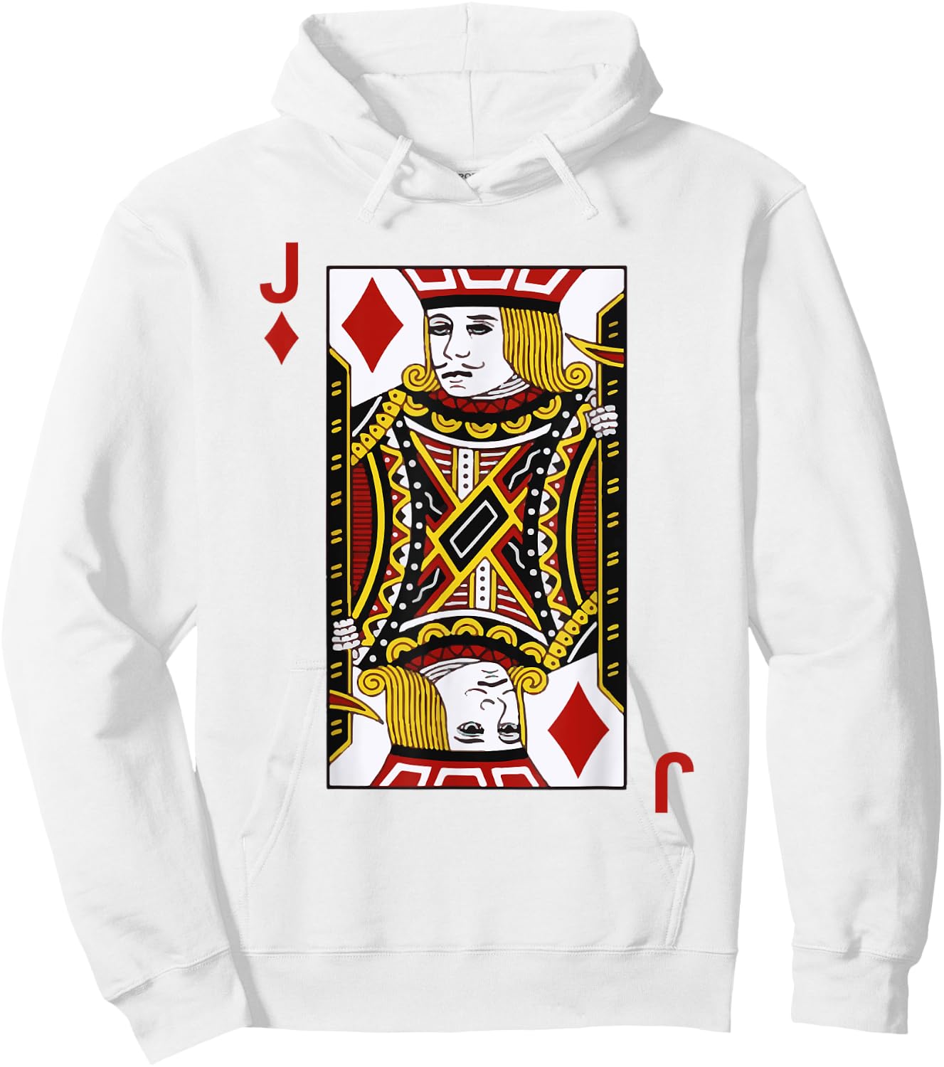 Jacks of Diamonds J Blackjack Playing Cards Hoodie - Hoodie | White