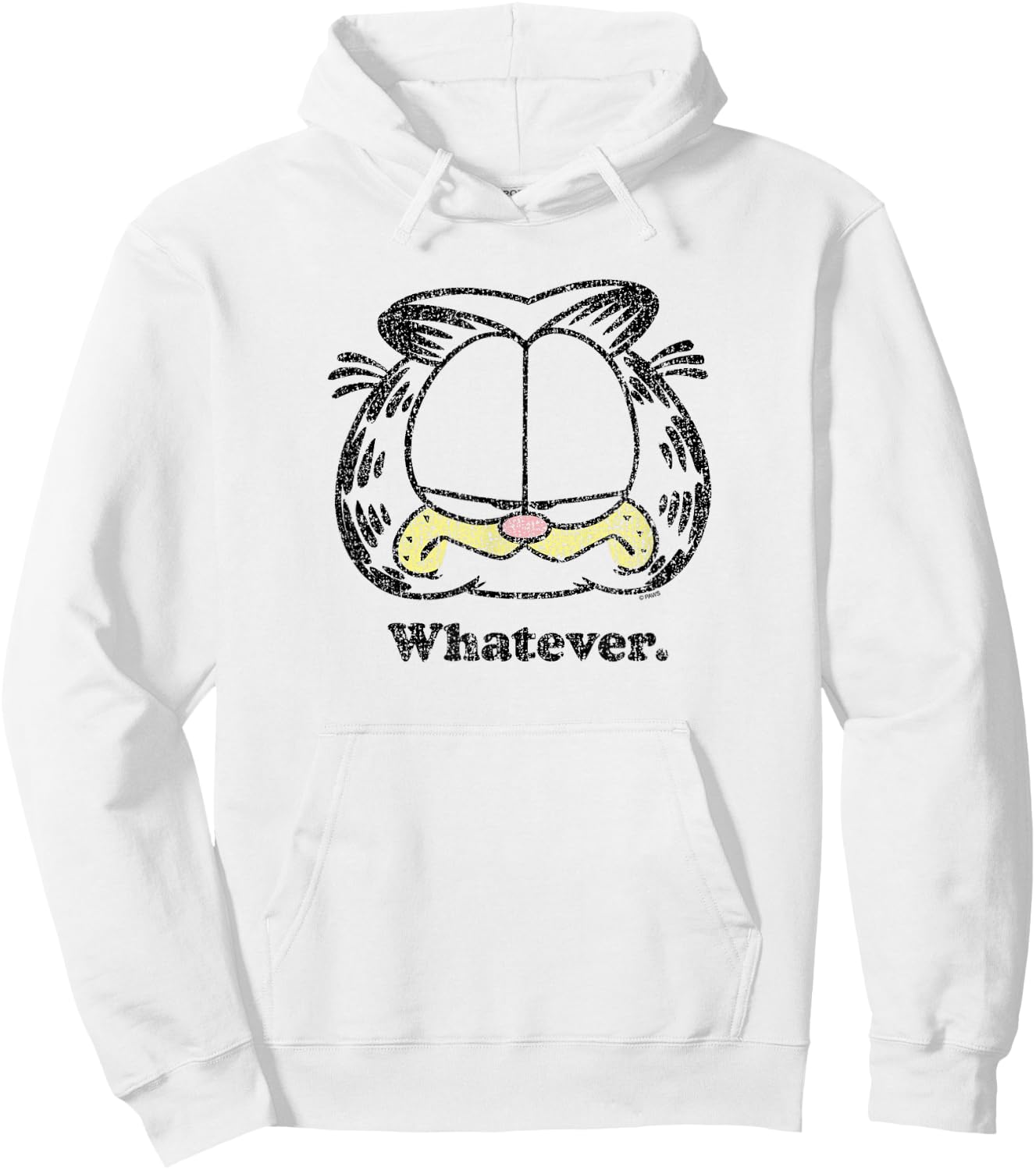 Garfield -Adults & Kids , Orange, Small, Short Sleeve, Cartoon, T Back, Casual, Cotton Blend, Polyester Hoodie - Hoodie | White