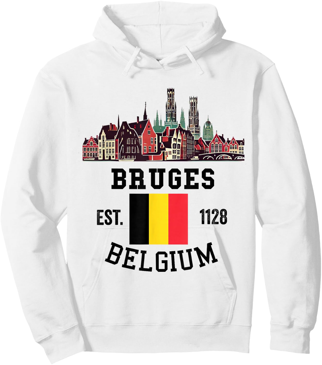 Bruges Belgium Souvenir Vacation Men Women Belgian Pride Hoodie - Hoodie | White