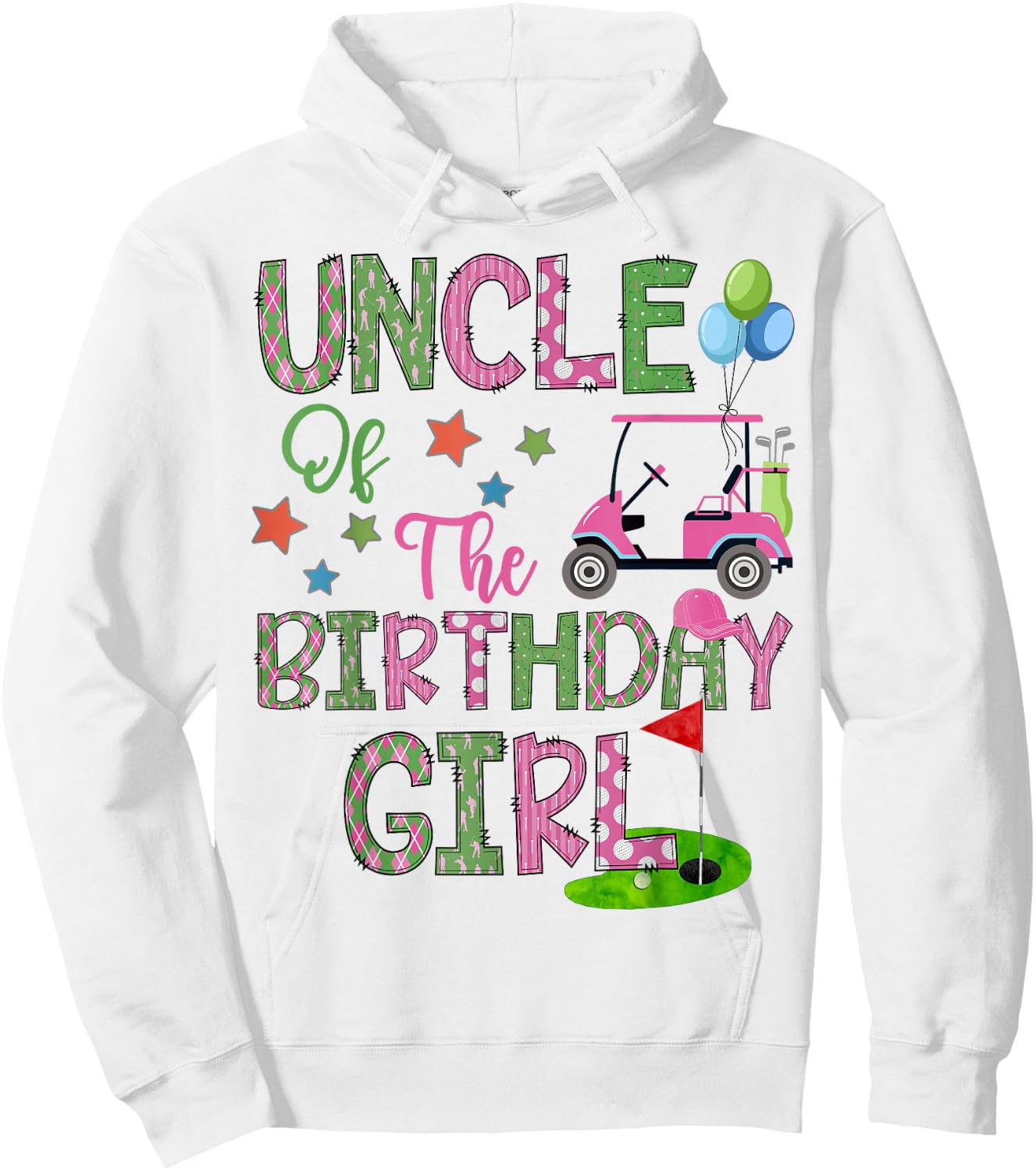 Uncle Of The Birthday Girl Hole In One Golf 1St Bday Hoodie - Hoodie | White