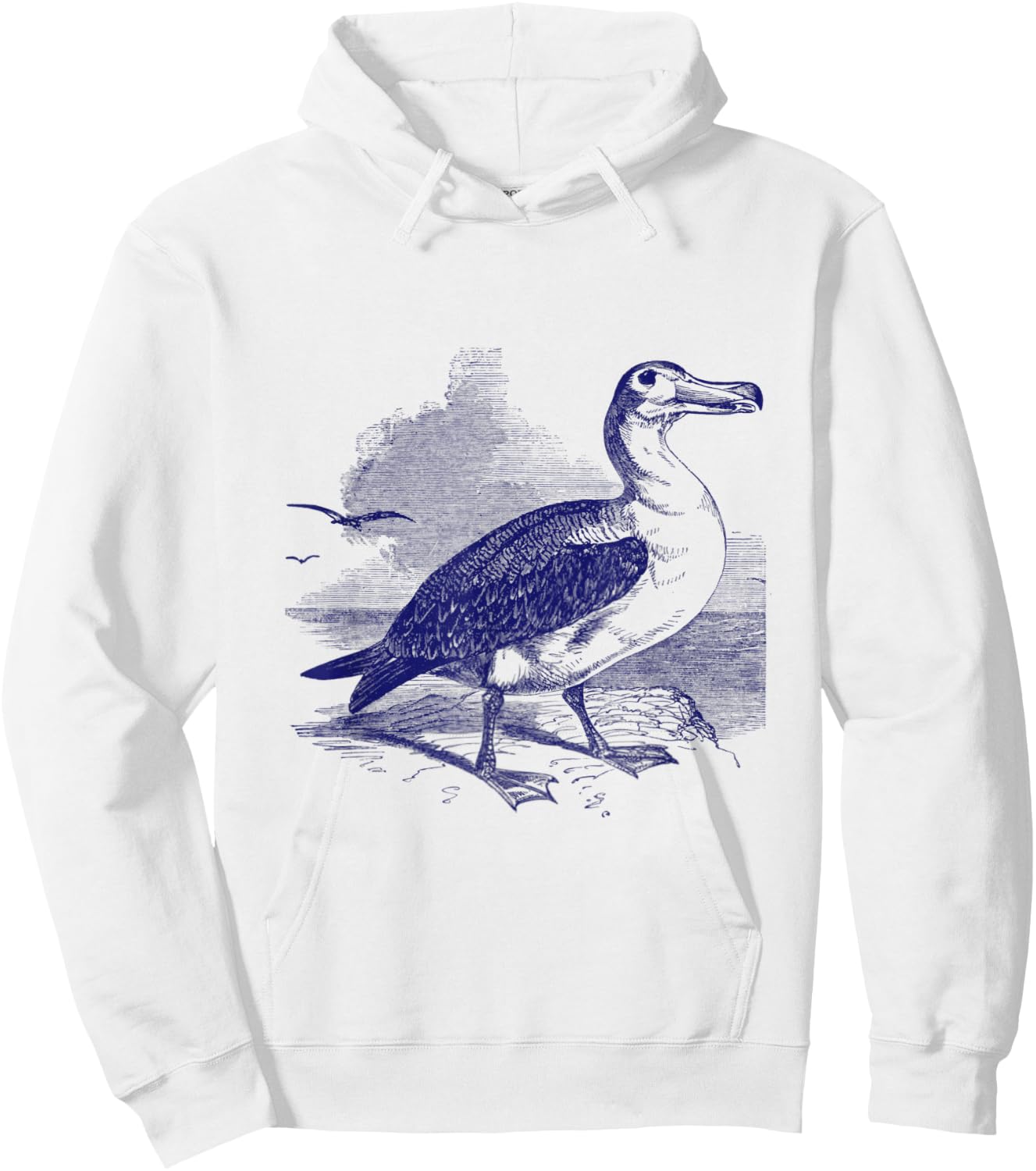 Albatross . Vintage Nature Sea Bird Hoodie - Hoodie | White
