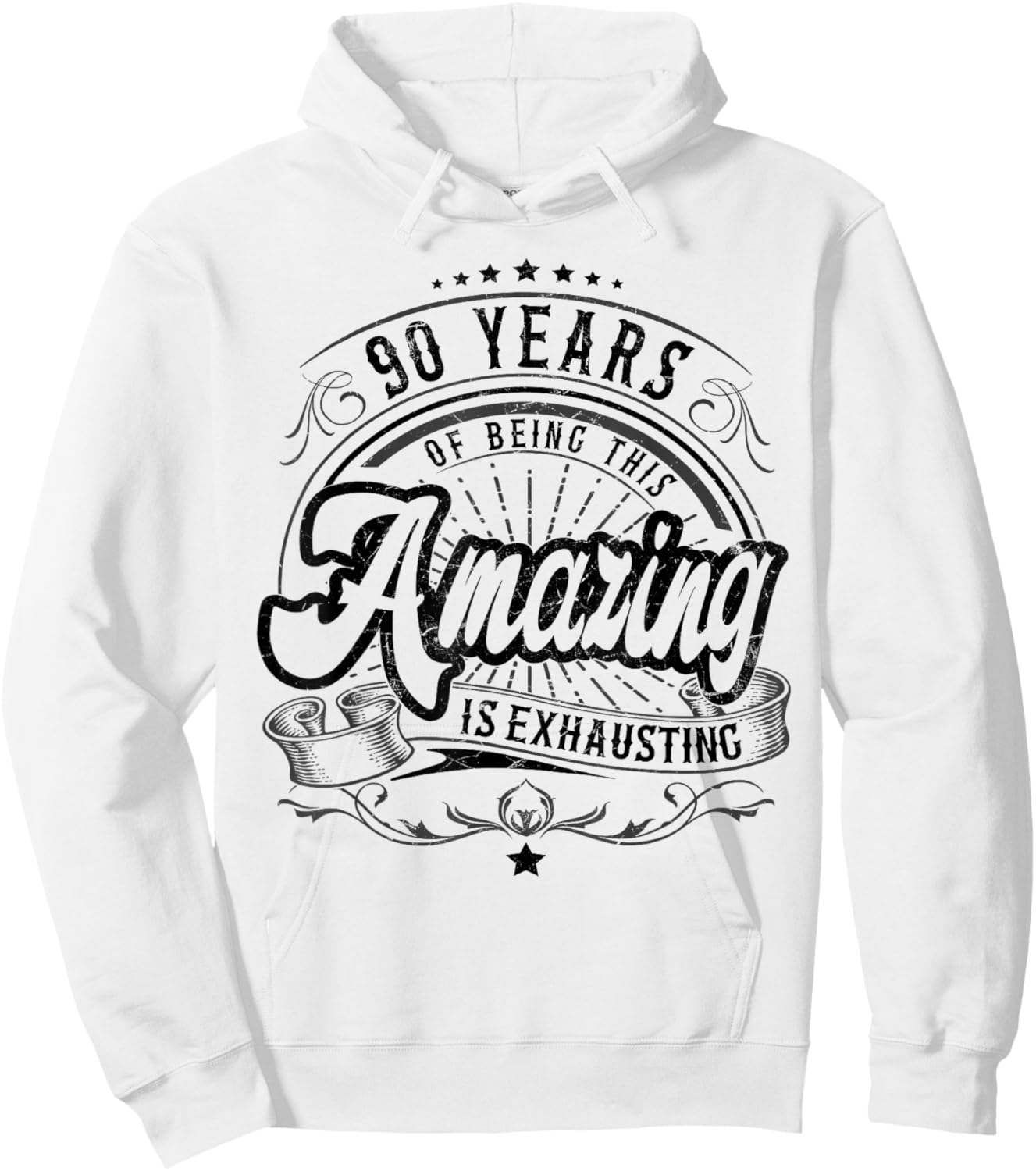 90th Birthday Being This Amazing, Funny 90th Birthday Gifts Hoodie - Hoodie | White