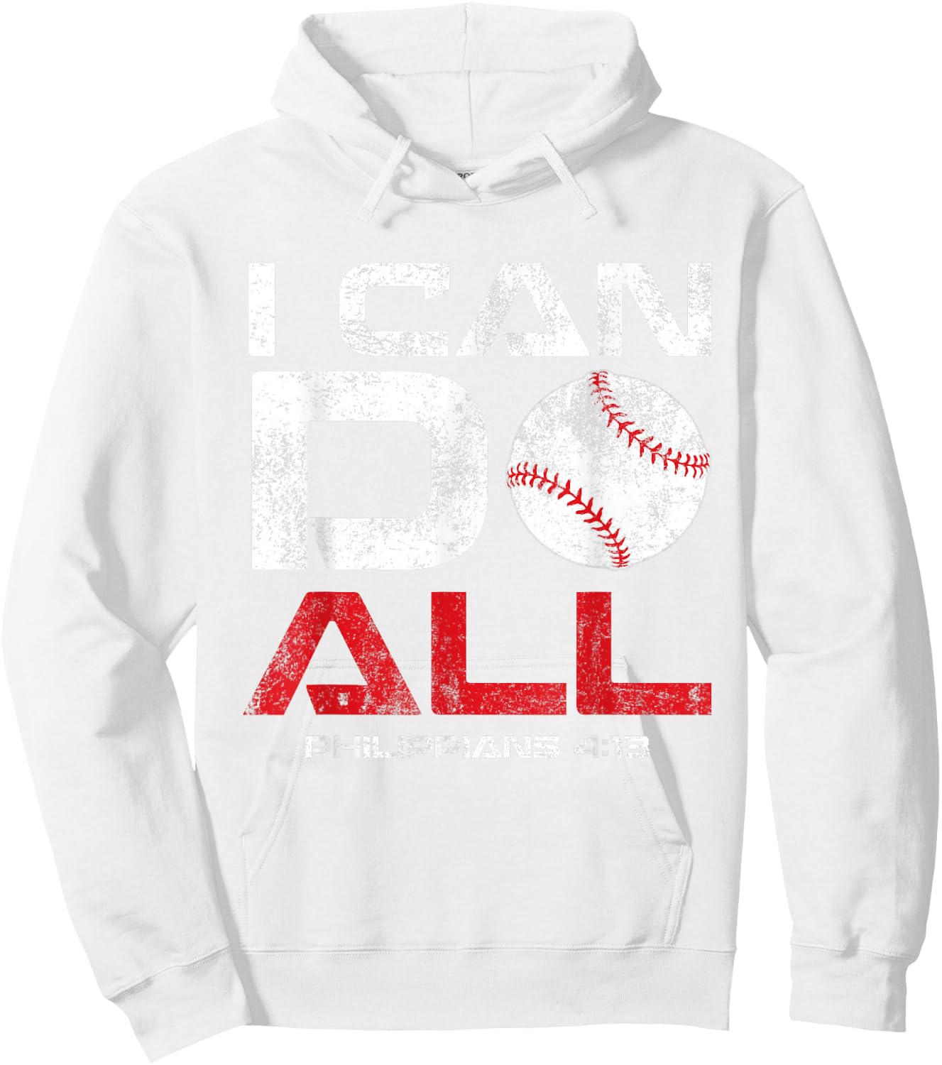 I Can Do All Philippians 4:13 Baseball Hoodie - Hoodie | White