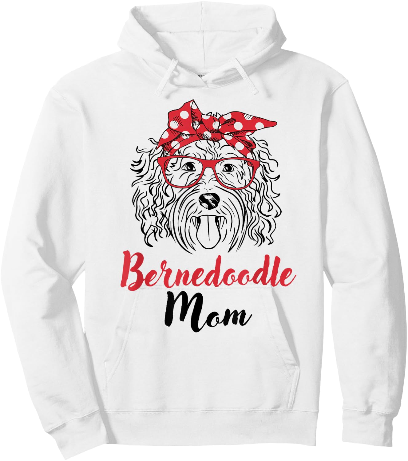 Cute Girls Red Bandana Bernedoodle Mom Dog Lover Hoodie - Hoodie | White